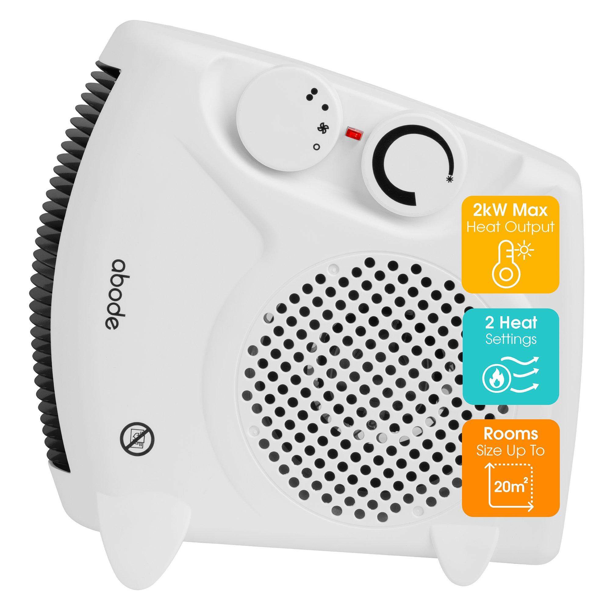 White - Abode - AFH1001 Horizontal & Vertical Fan Heater in White - 1