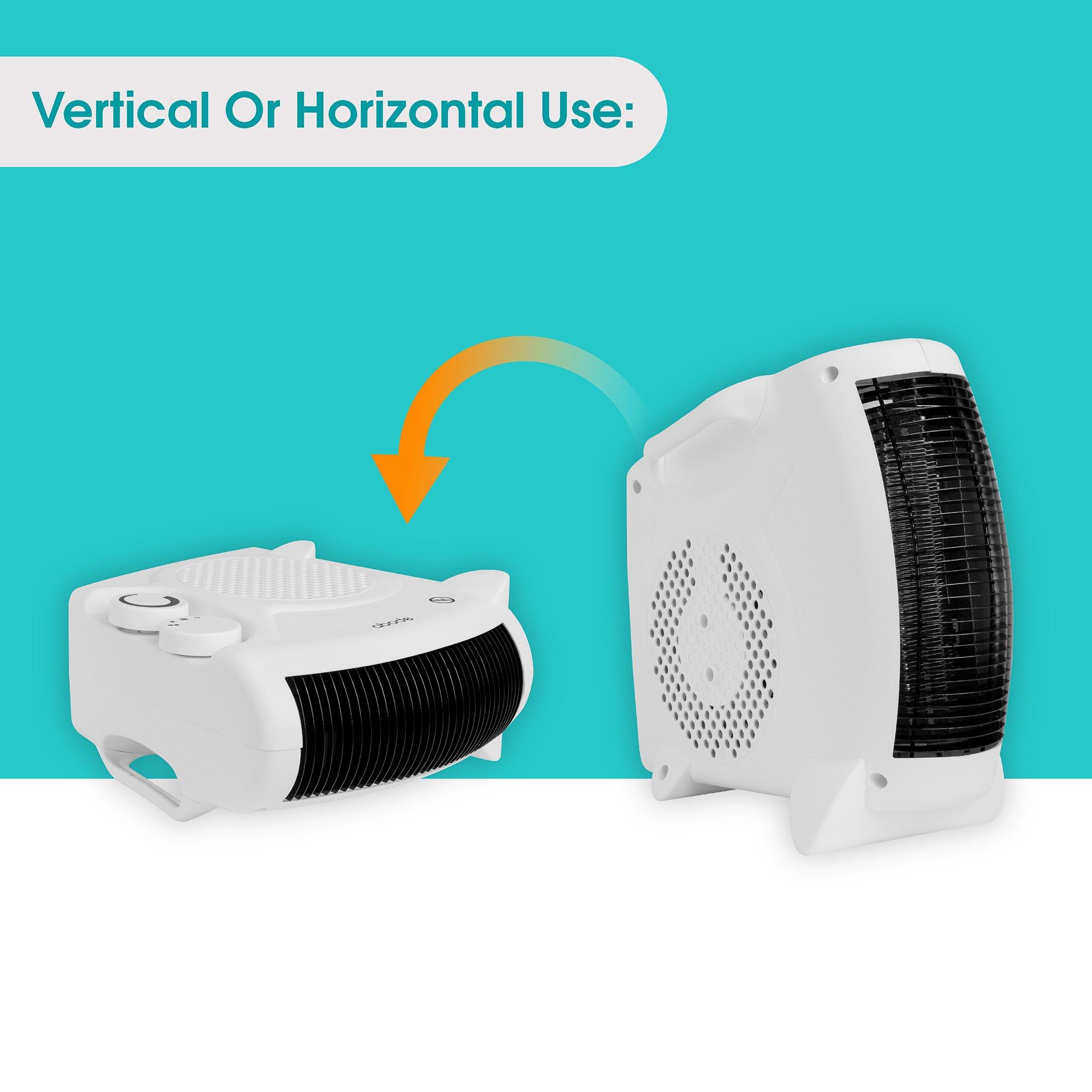 White - Abode - AFH1001 Horizontal & Vertical Fan Heater in White - 4