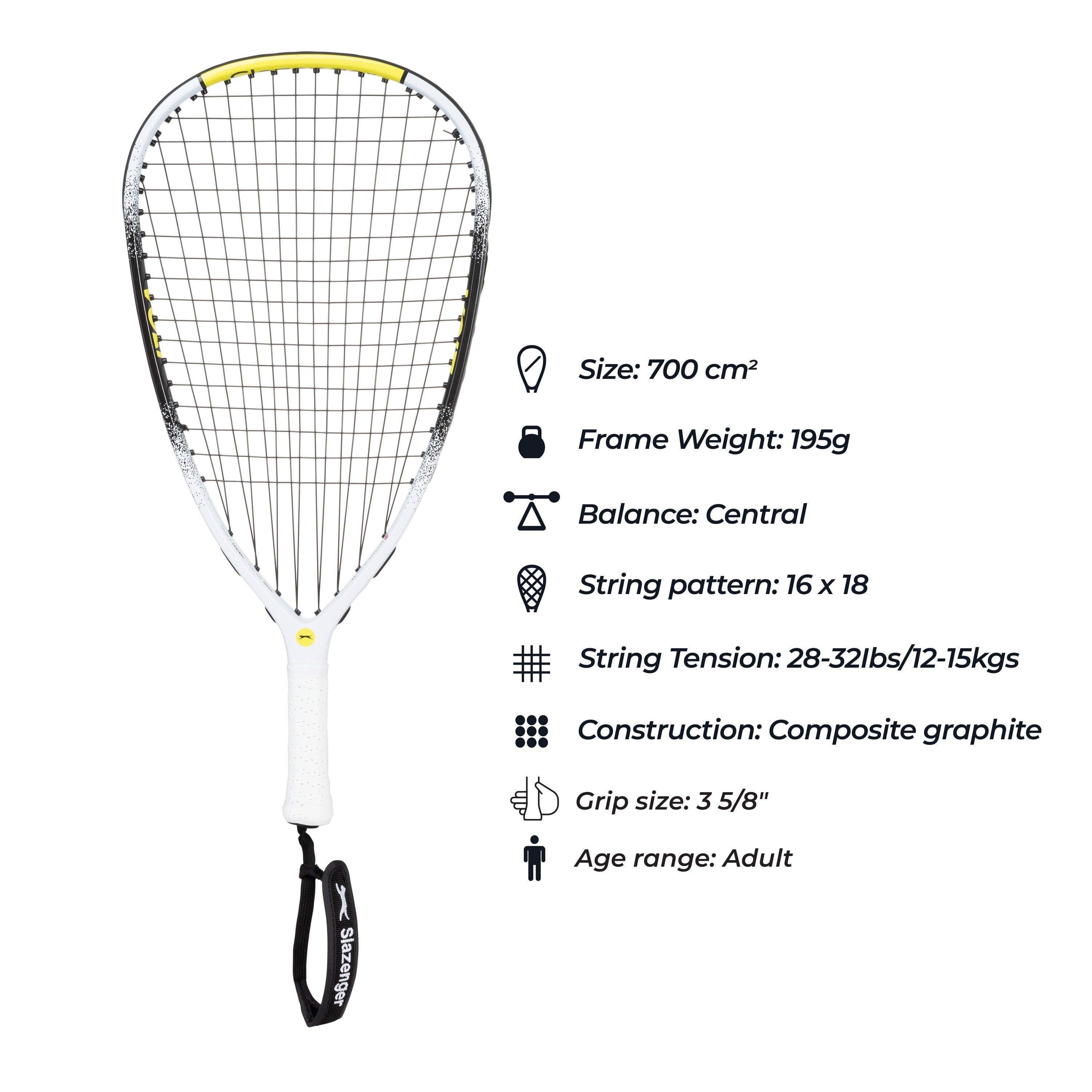 Geel/Zwart - Slazenger - Volt Racketball Racket - 3