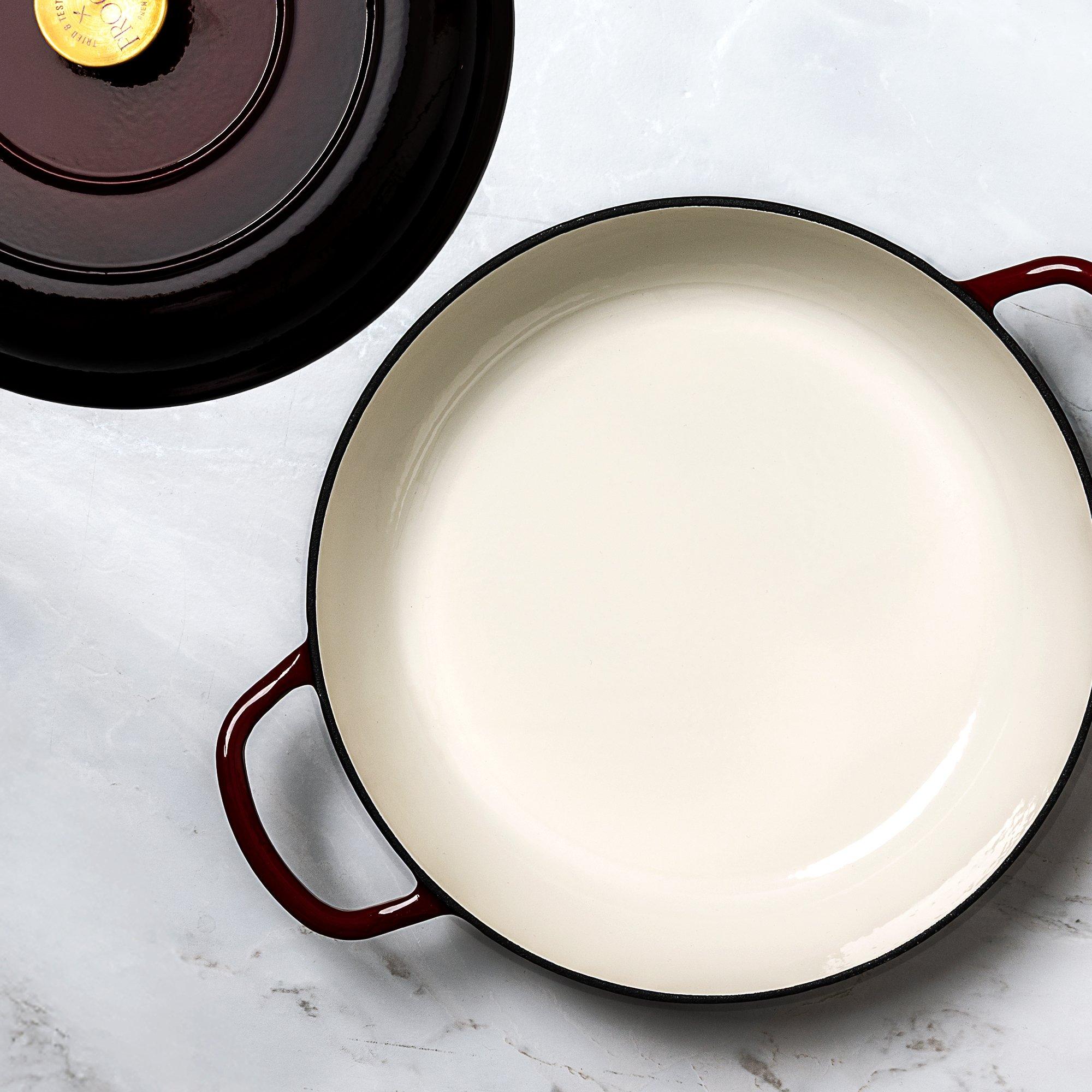 Deep Garnet - Prochef - 30CM CAST IRON DEEP TEAL SHALLOW CASSEROLE - 2