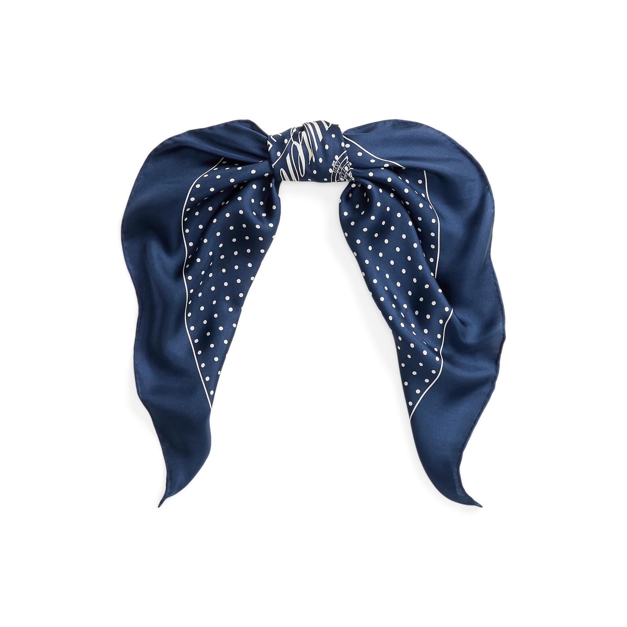 Lauren By Ralph Lauren Women's Navy Silk Scarf
