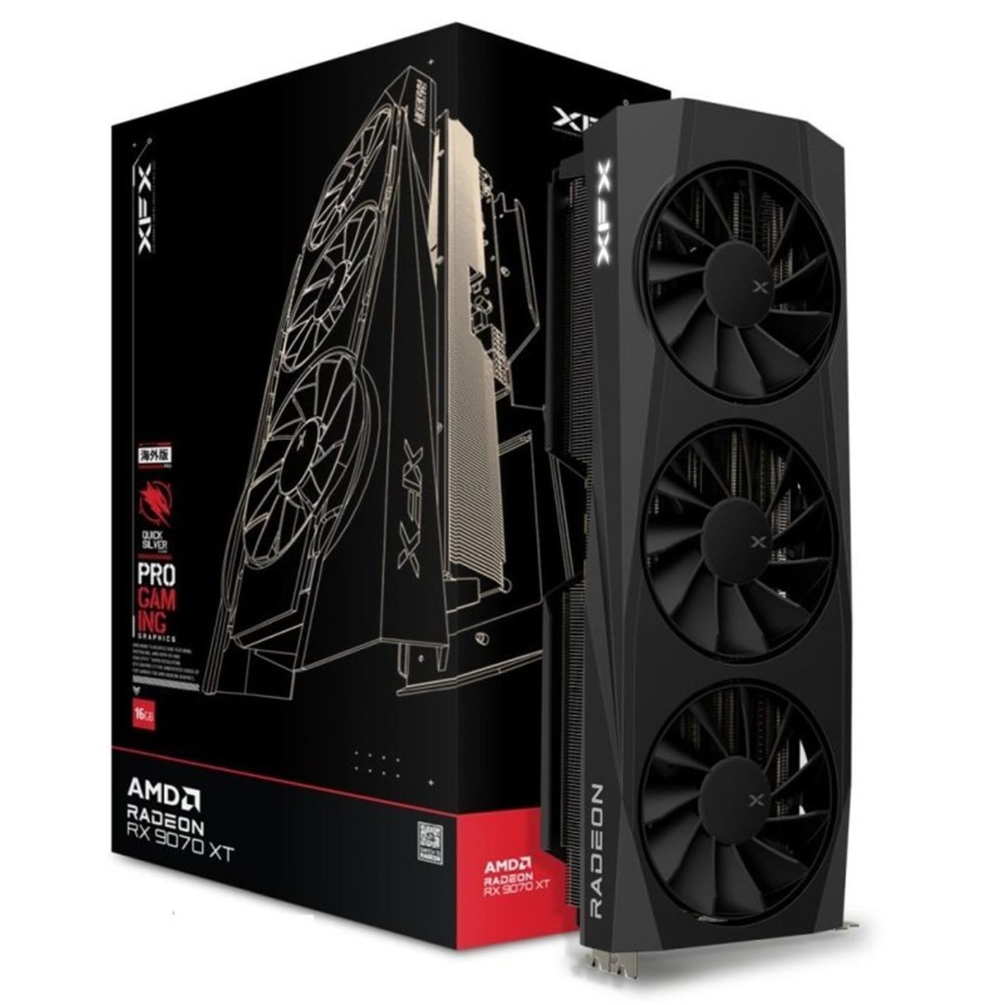 Xfx  Amd Radeon Rx 9070 Xt Quicksilver Graphics Card For Gaming - 16Gb - Black