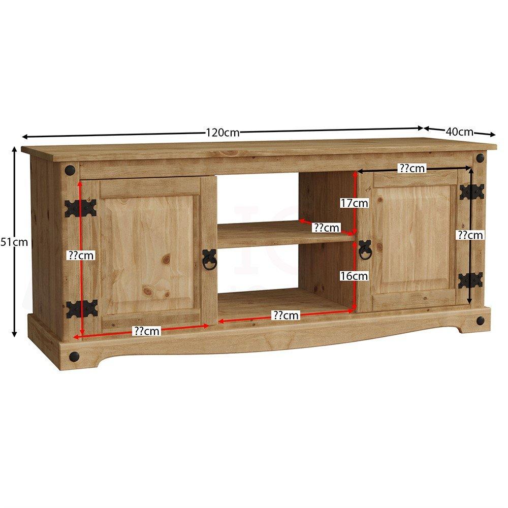 Pine - Lassic - Corona 2 Door 1 Shelf Flat Screen TV Unit - 2