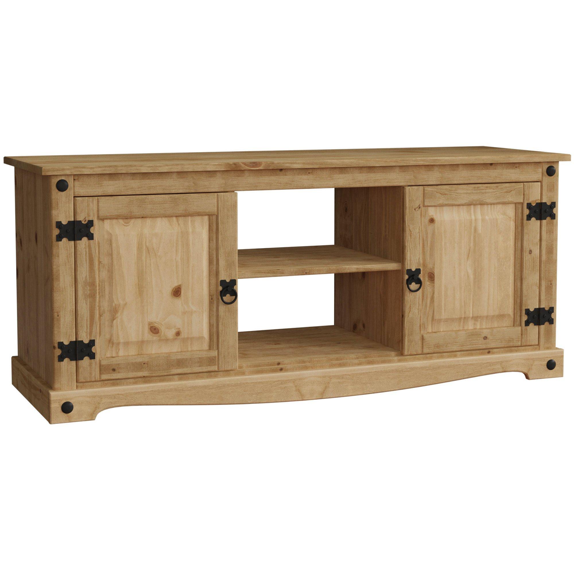 Pine - Lassic - Corona 2 Door 1 Shelf Flat Screen TV Unit - 7