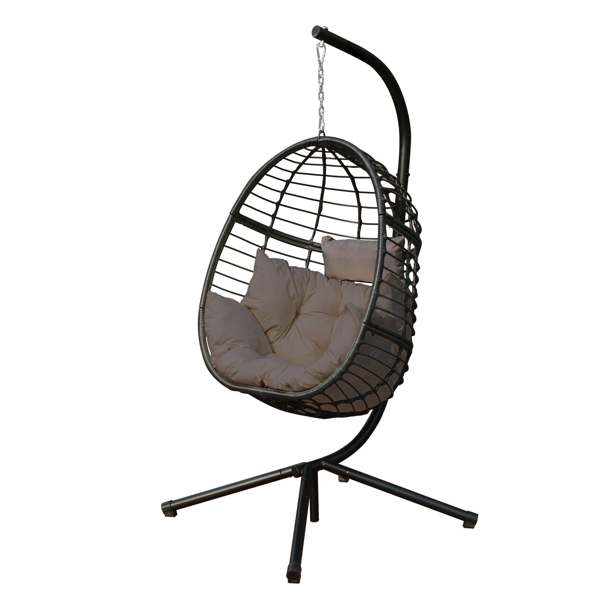 Grey/Black - Linea - Kokomo Hanging Egg Chair - 2