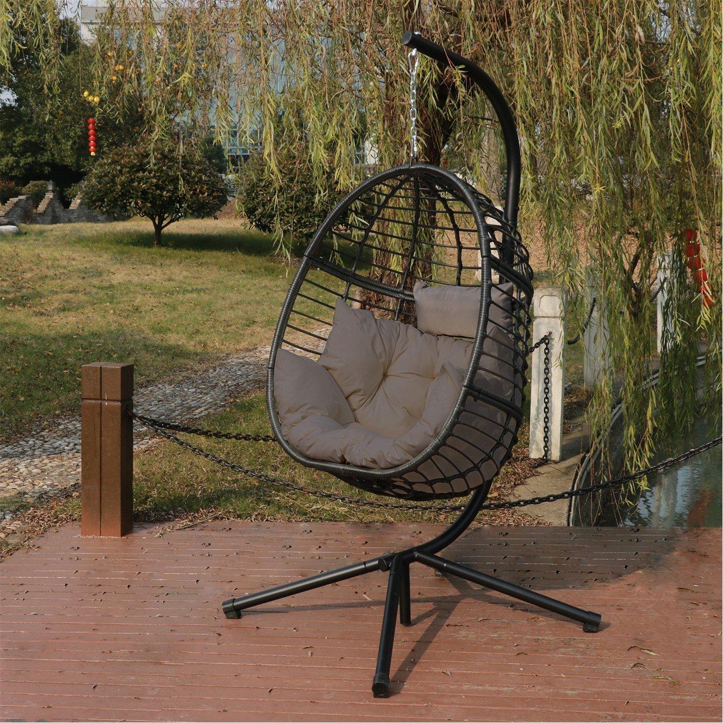 Grey/Black - Linea - Kokomo Hanging Egg Chair - 3