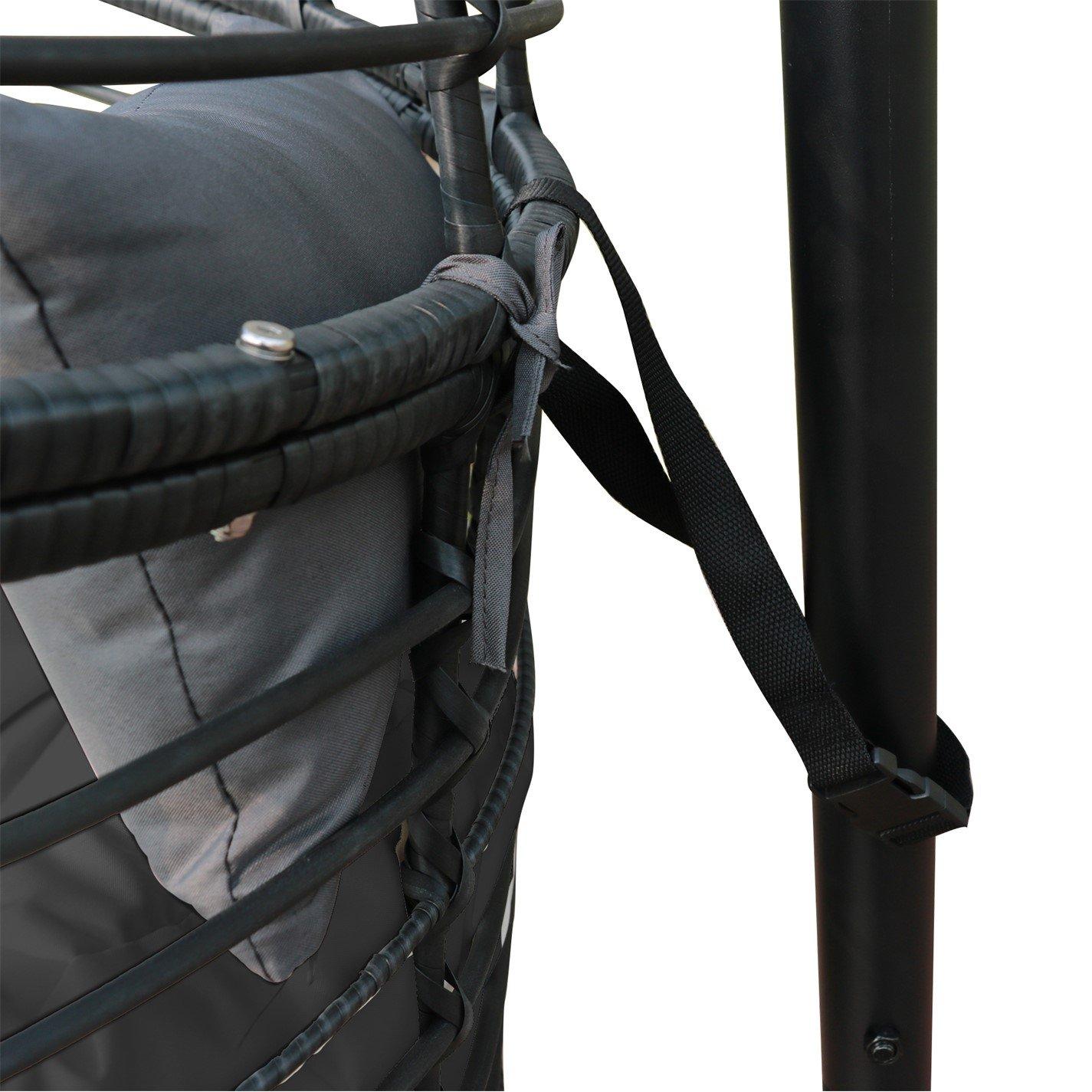 Grey/Black - Linea - Kokomo Hanging Egg Chair - 5