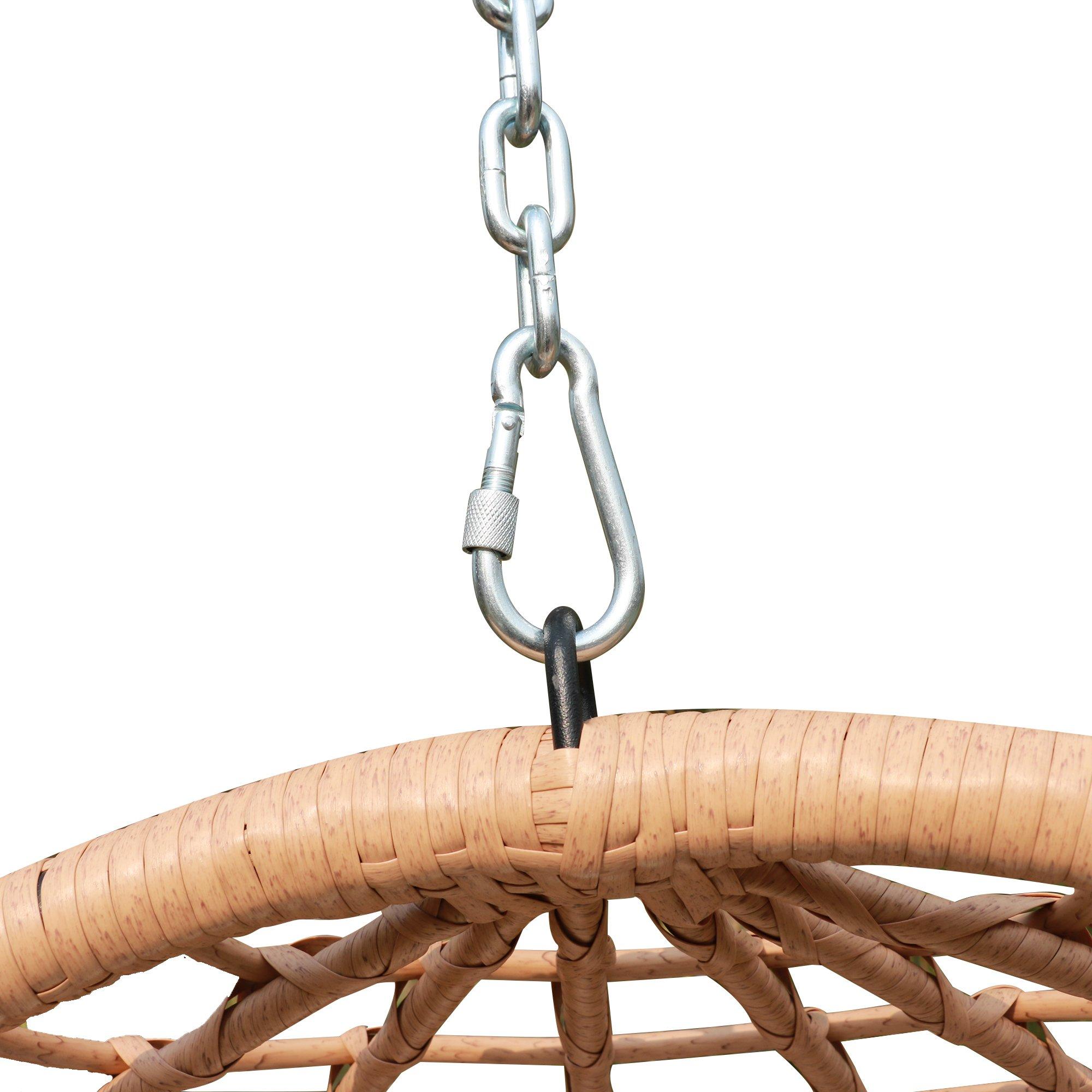 Beige/Black - Linea - Studio Kokomo Hanging Egg Chair - 3