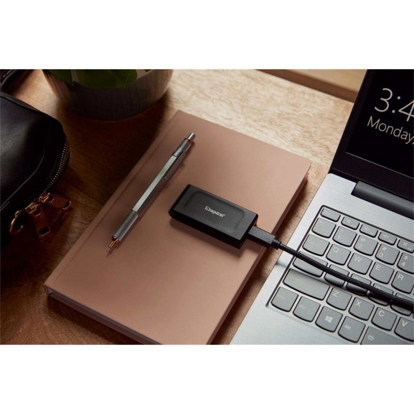Black - Kingston Technology - XS1000 1TB USB-C External SSD - 3
