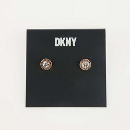 DKNY Logo Stone Stud Earrings