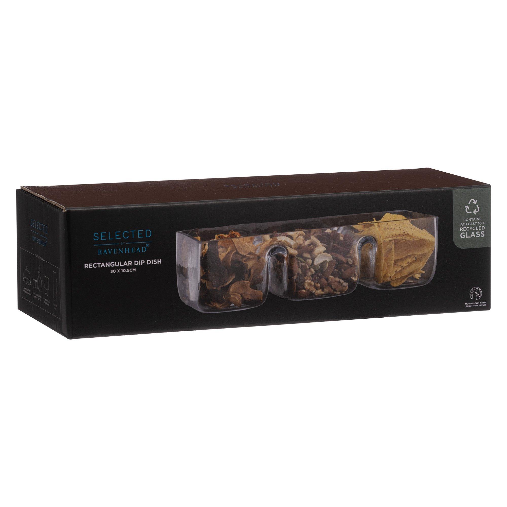 Clear - Ravenhead - Selected rectangular divided dish 30x10.5cm - 2