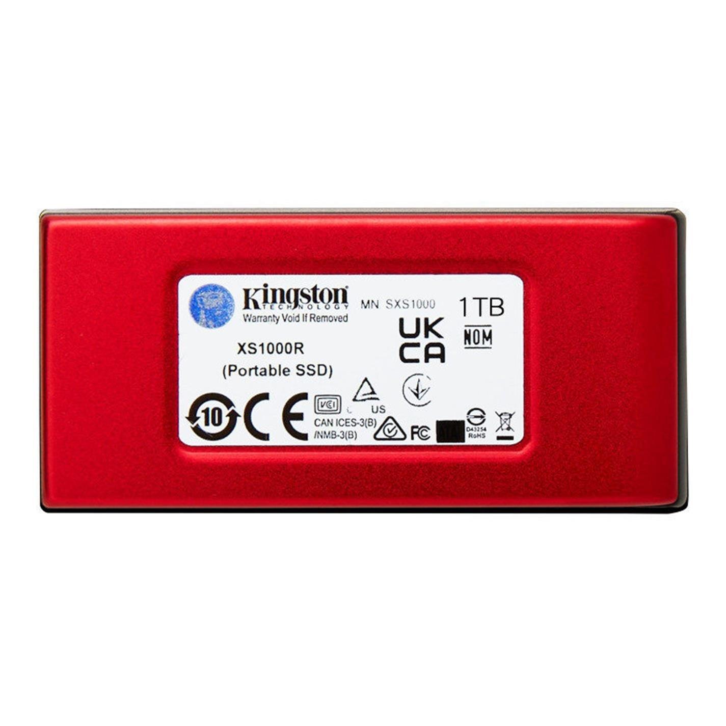 Red - Kingston Technology - XS1000 2TB USB-C External SSD - Red - 3