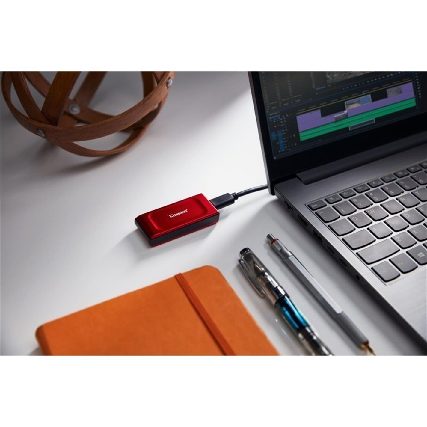 Red - Kingston Technology - XS1000 2TB USB-C External SSD - Red - 4