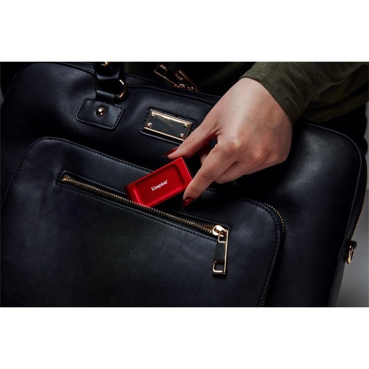 Red - Kingston Technology - XS1000 2TB USB-C External SSD - Red - 5