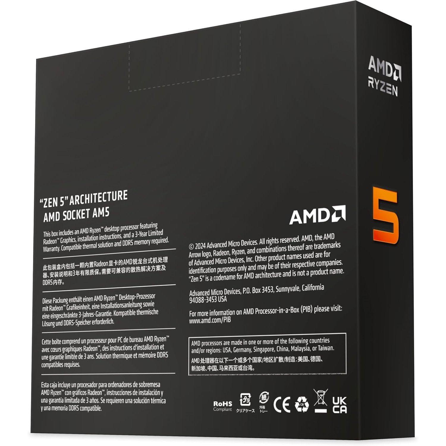 Preto - AMD - Ryzen 5 9600X Processor - 3