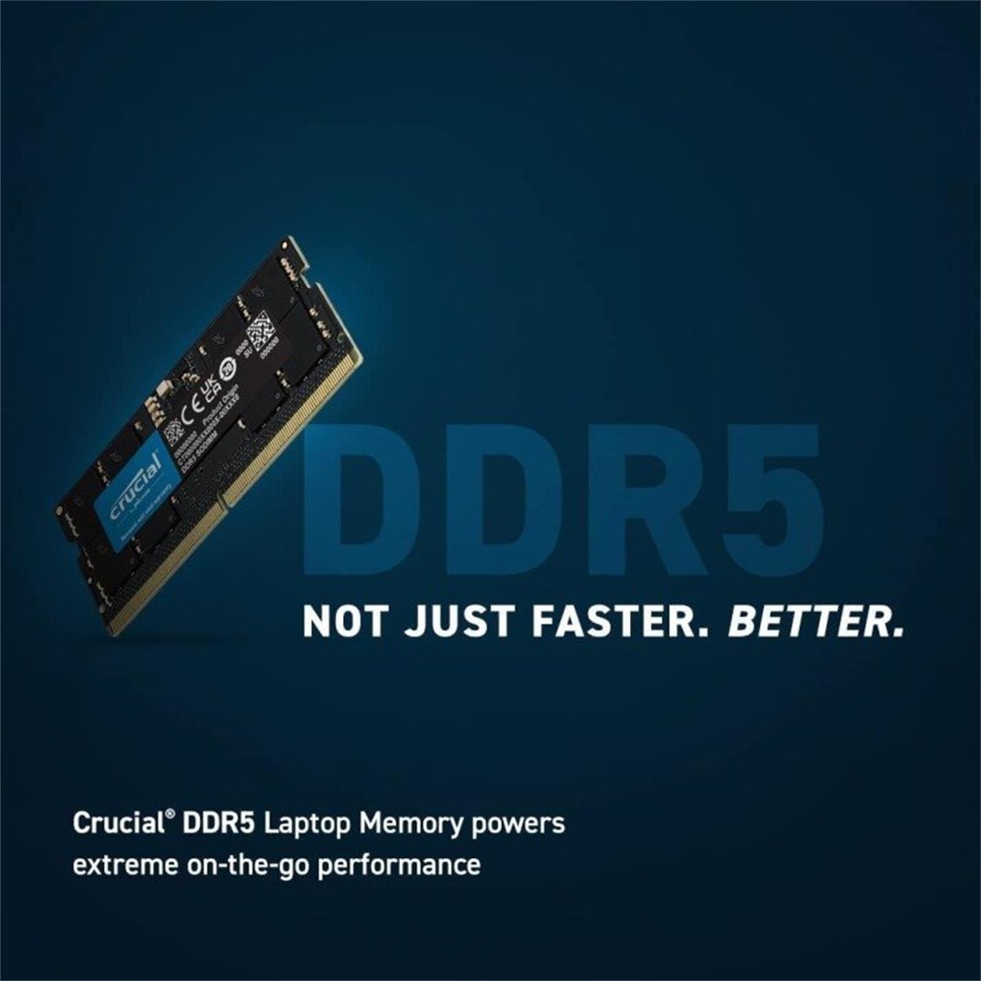 Black - Crucial Technology - 32GB DDR5 5600MHz RAM Laptop Memory - 2