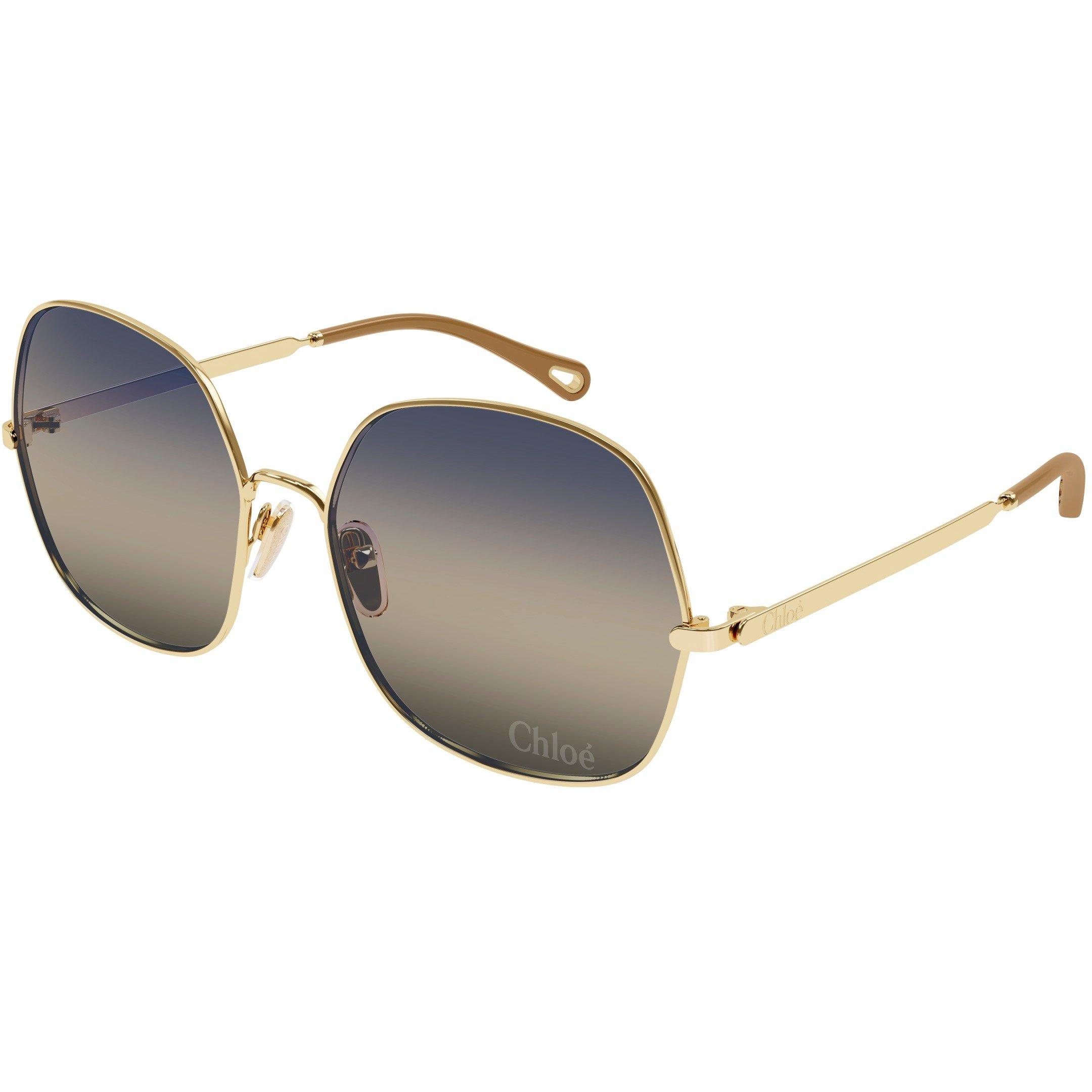 Gold/Blue - Chloe - Women's Large Frame Oversized Sunglasses - 2