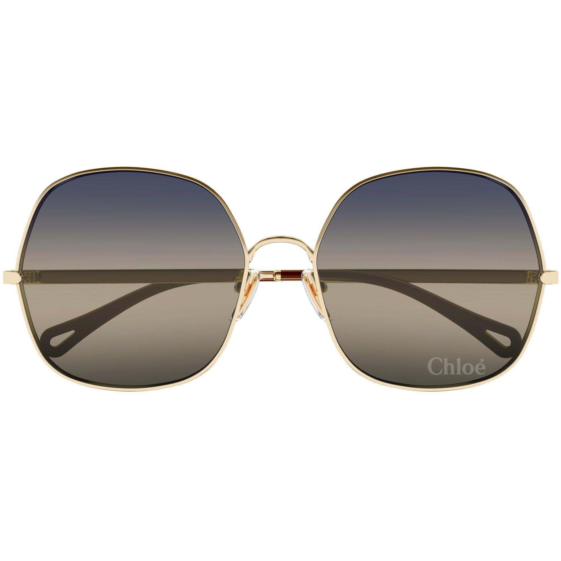 Gold/Blue - Chloe - Women's Large Frame Oversized Sunglasses - 3