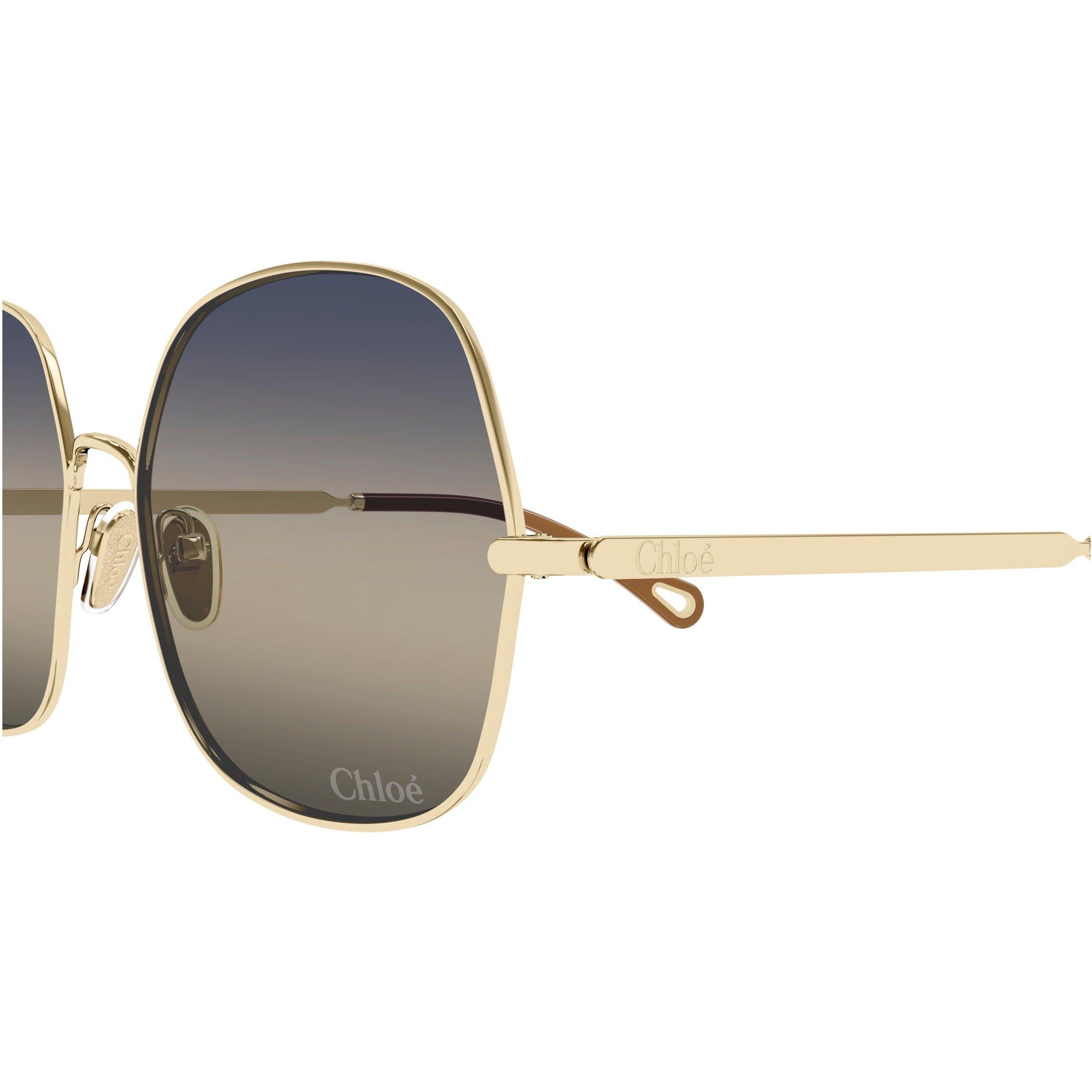 Gold/Blue - Chloe - Women's Large Frame Oversized Sunglasses - 4