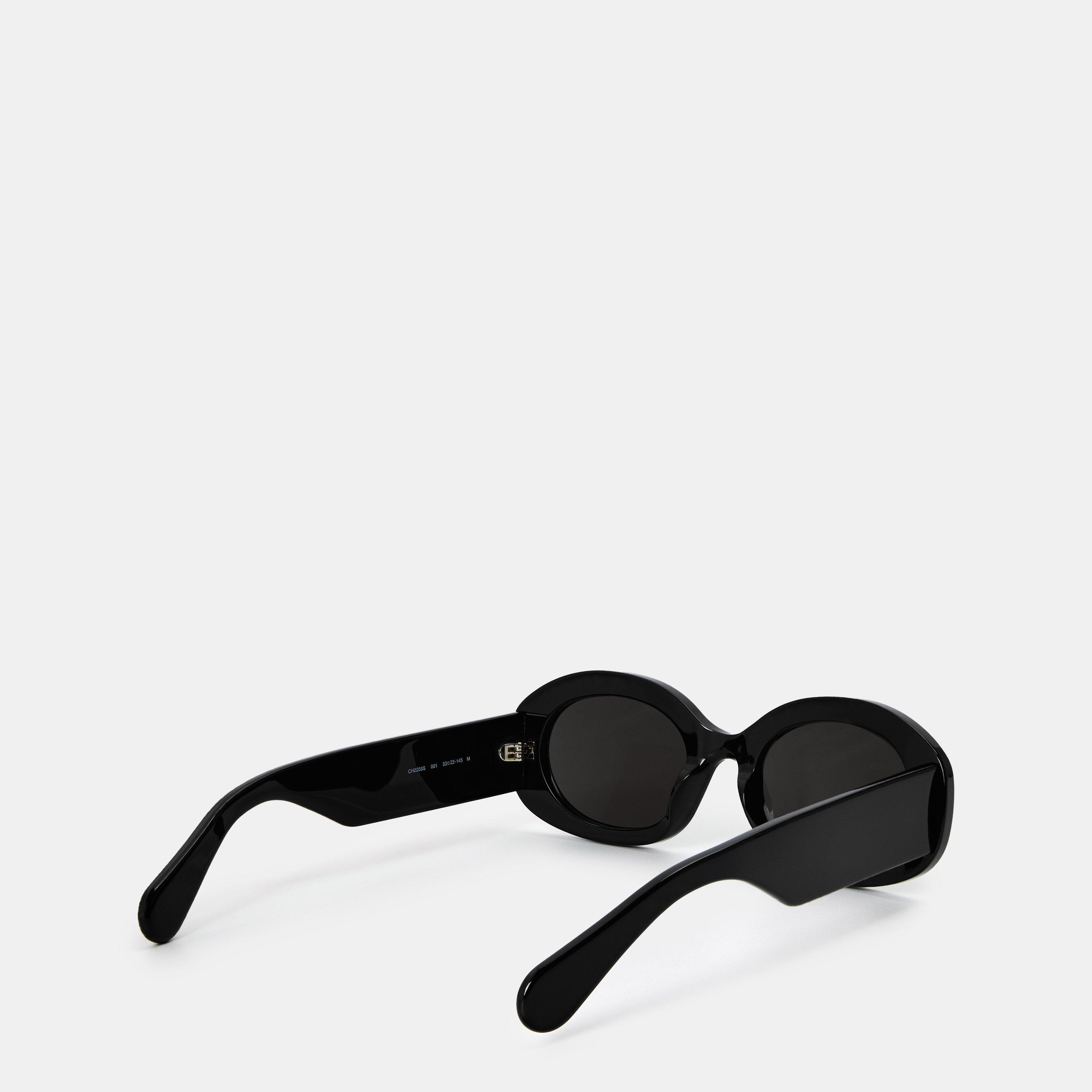 Black/Grey - Chloe - Women's Oval Sunglasses - 2