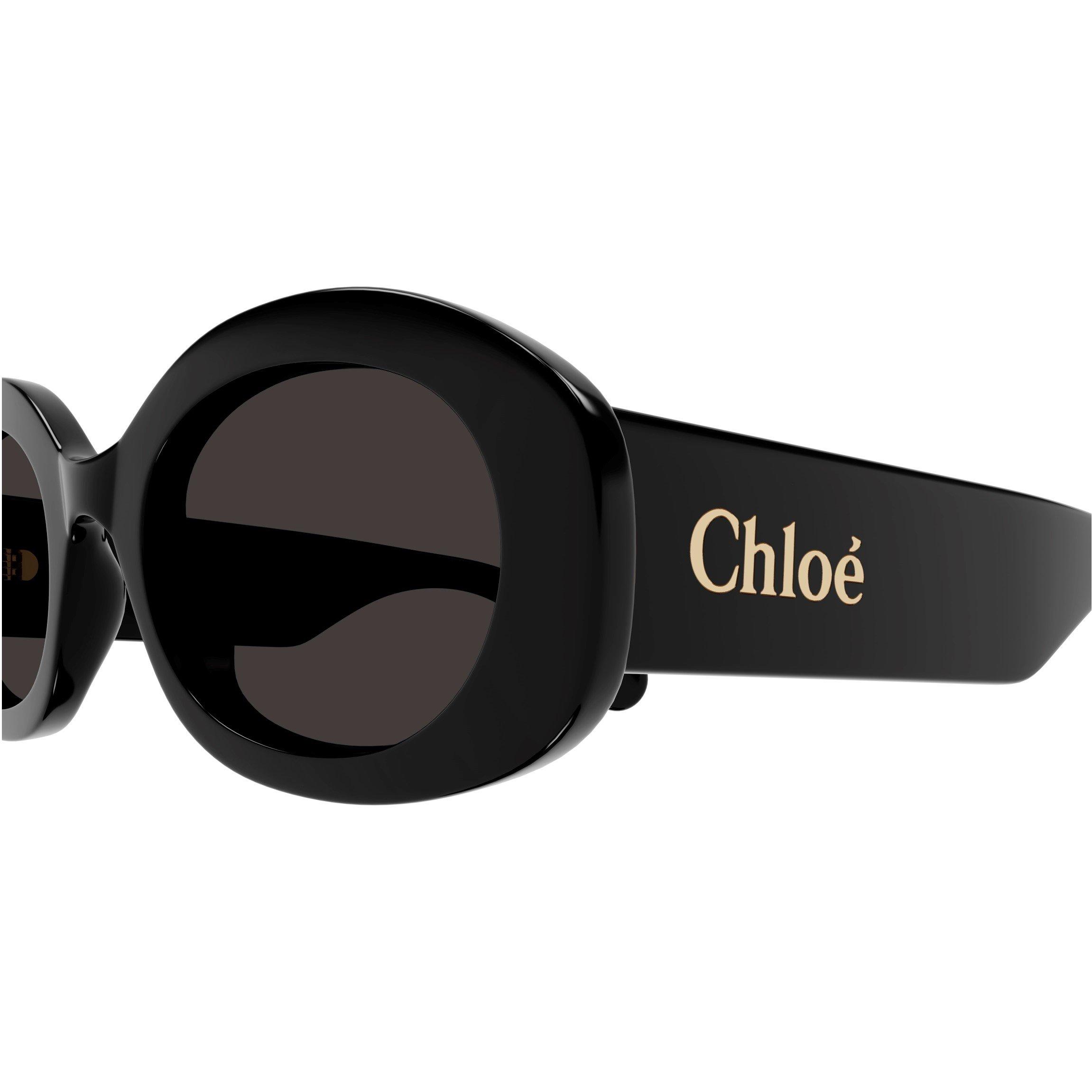 Black/Grey - Chloe - Women's Oval Sunglasses - 4
