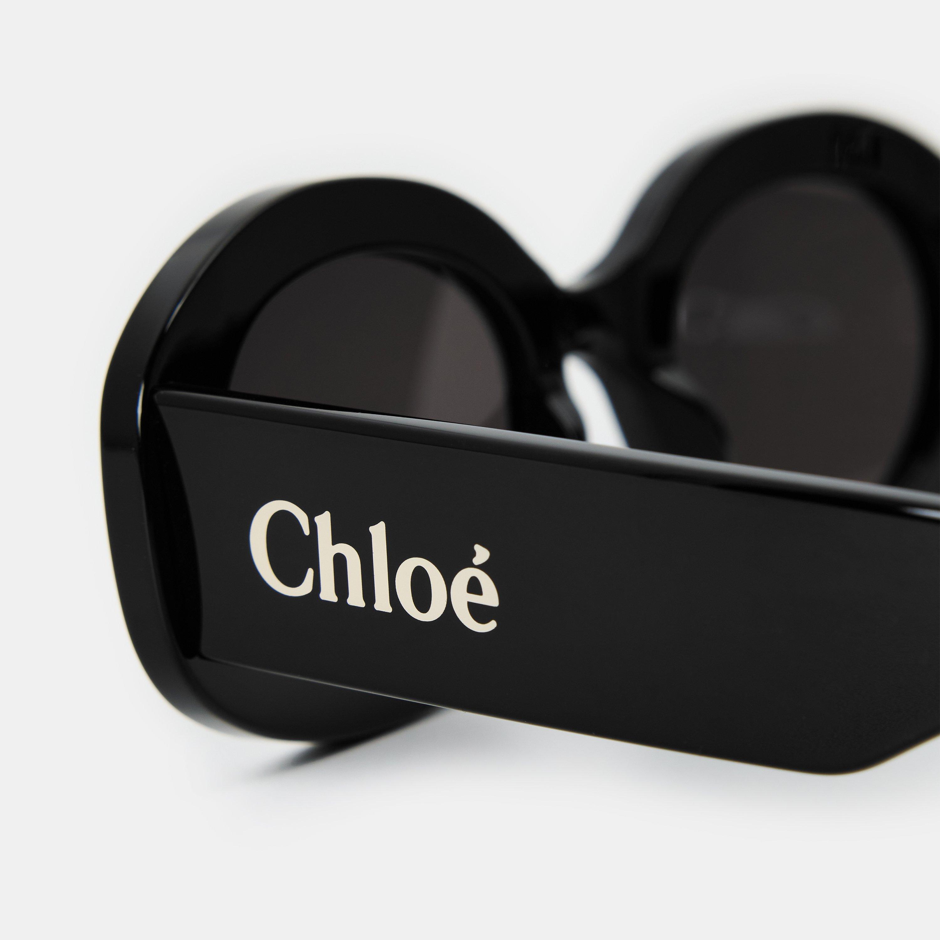 Black/Grey - Chloe - Women's Oval Sunglasses - 5