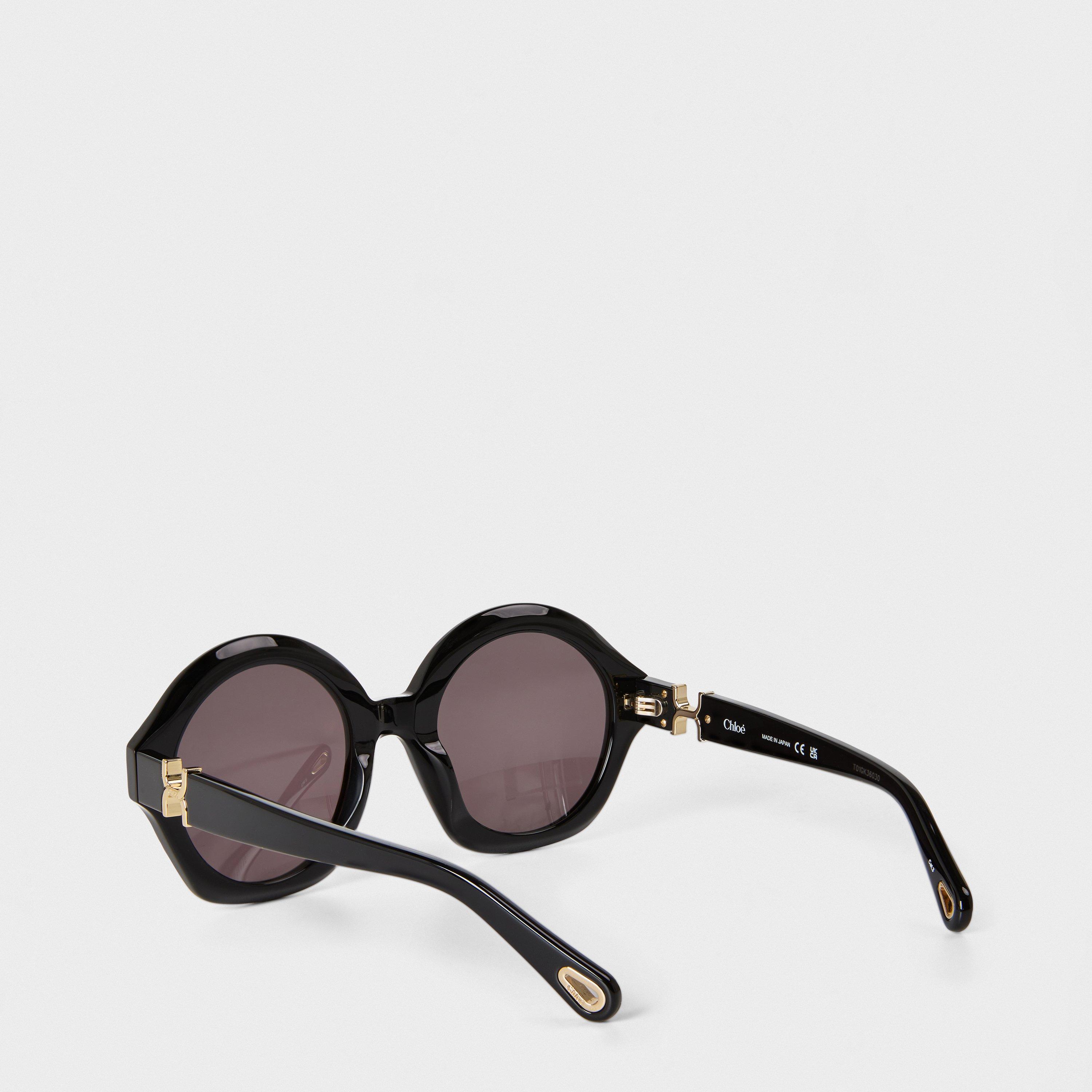 Black/Grey - Chloe - Women's Oval Sunglasses - 2