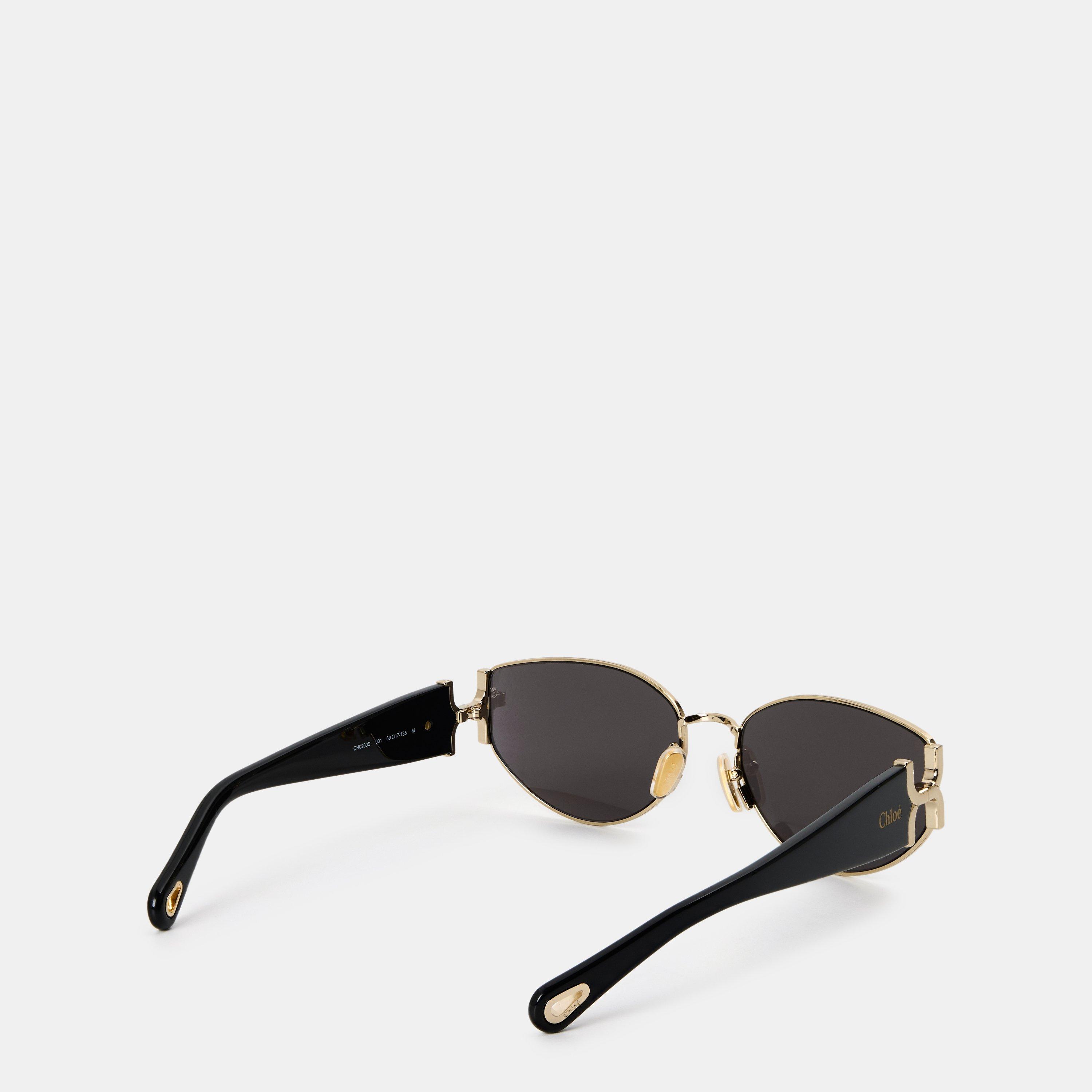 Gold/Black - Chloe - Women's Oval Sunglasses - 2