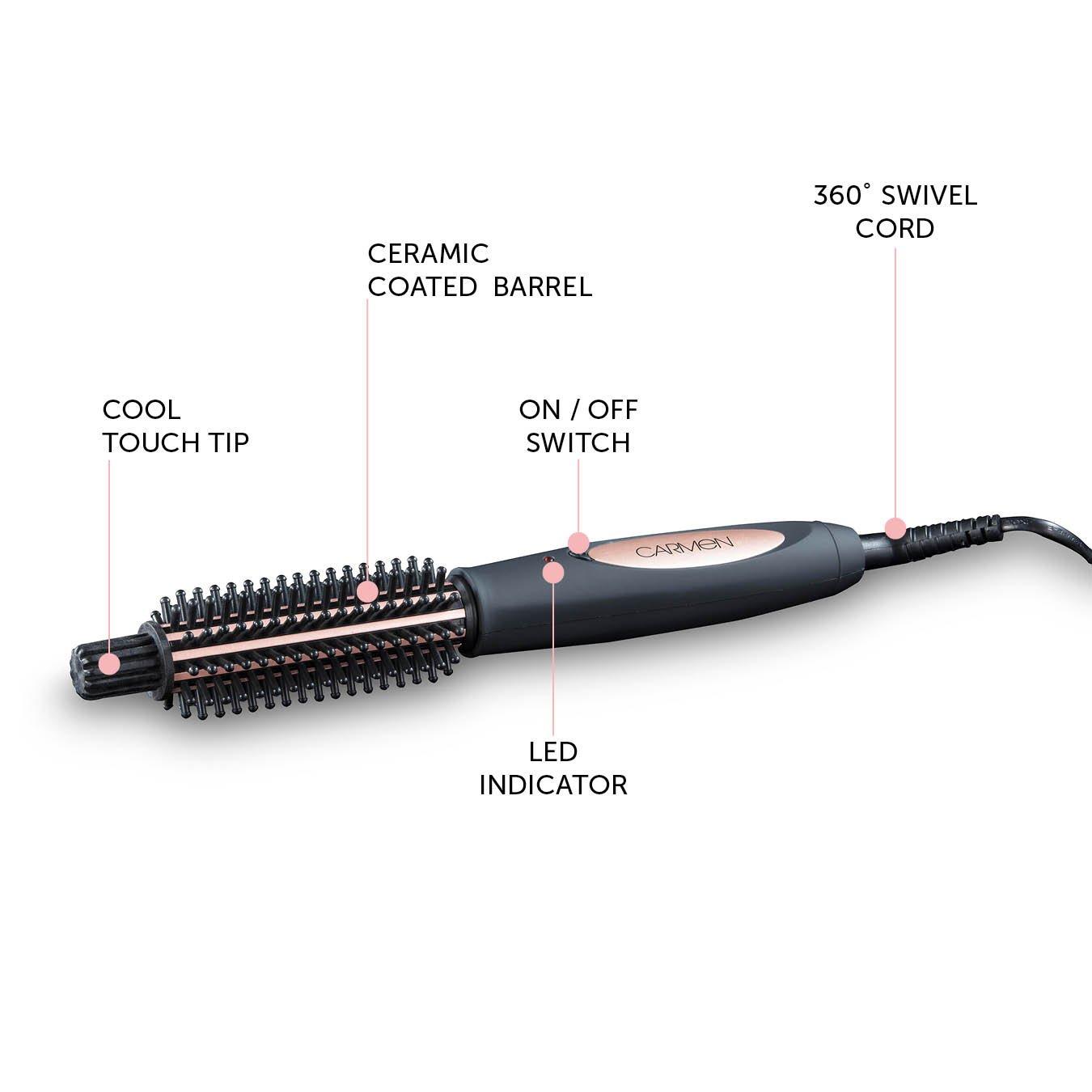 Black - Carmen - Noir Volume Styling Brush Black - 6