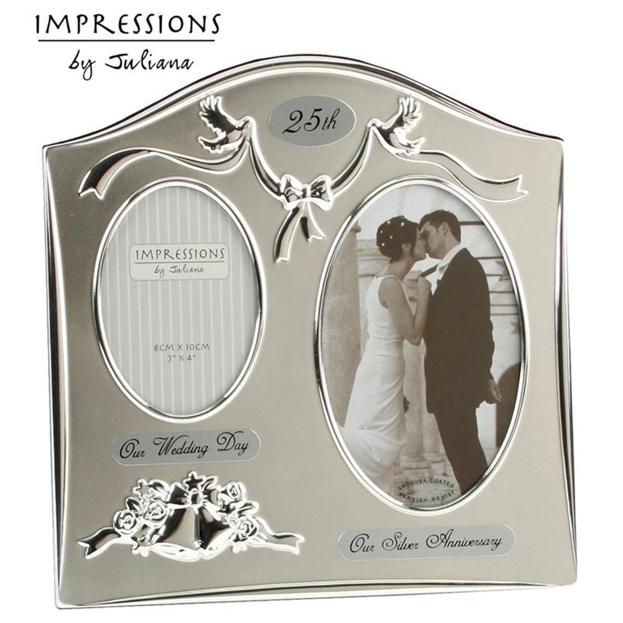 Juliana Collection Silver Plate Double Anniversary Frame - 25th
