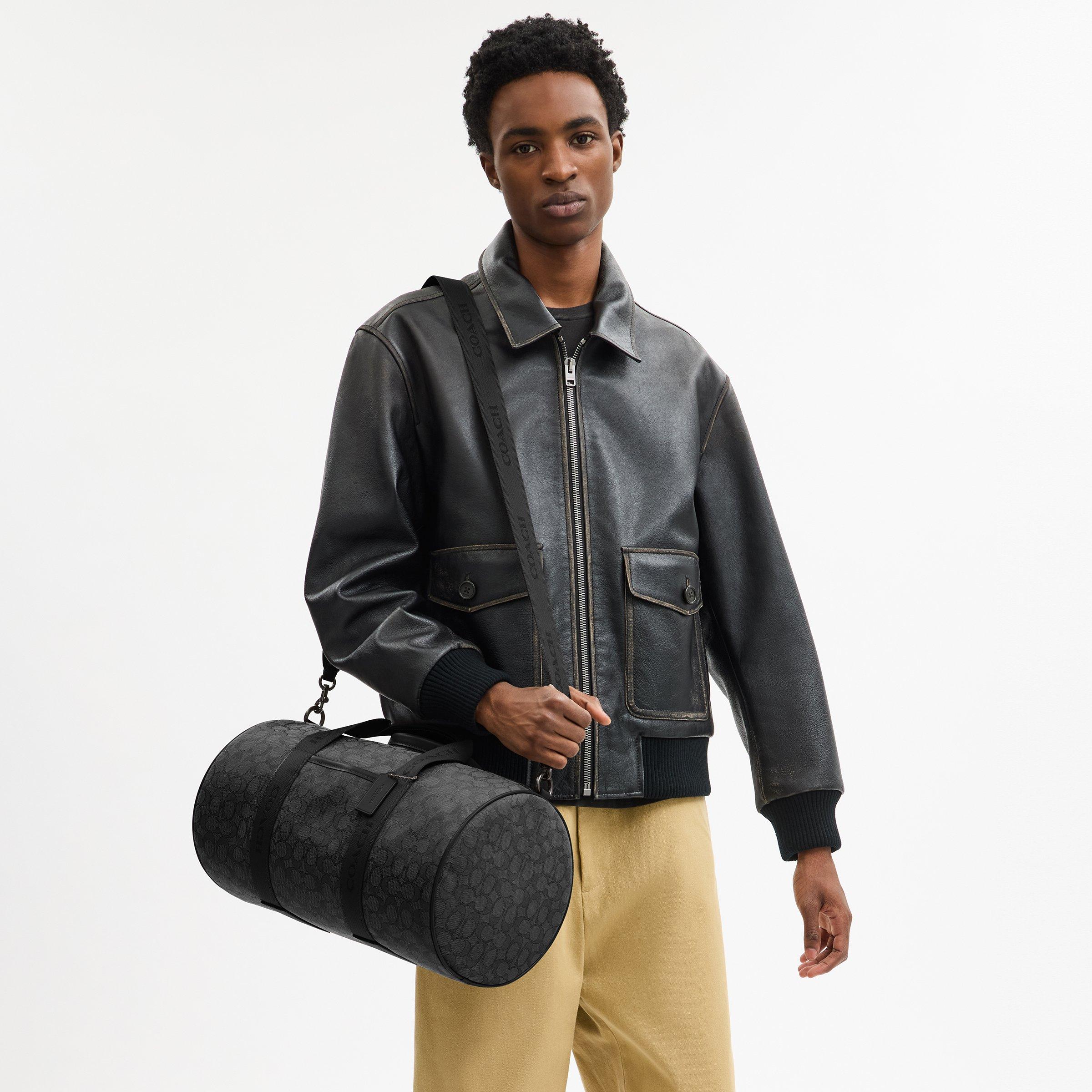 Black - Coach - Men's Theo Signature Jacquard Duffle Holdall - 4