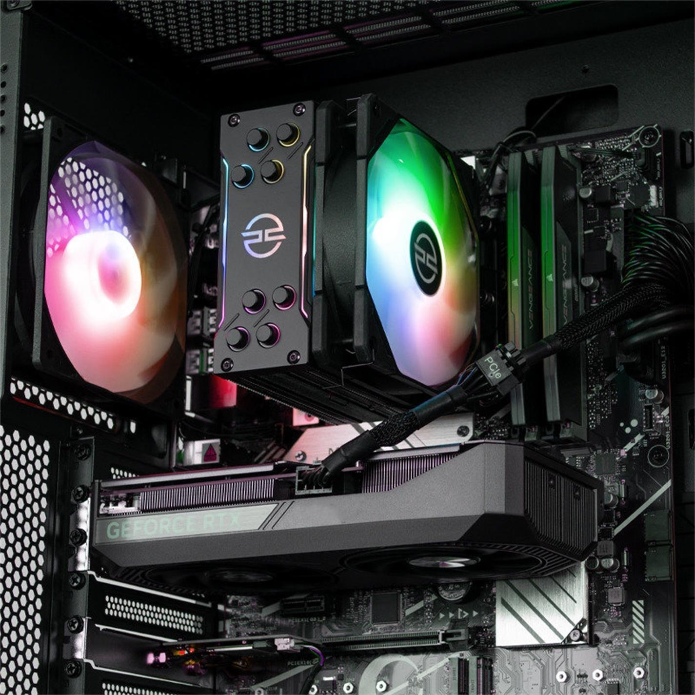 Black - PCSpecialist - Wraith 166 Gaming PC - Intel Core i5-14400F RTX 5060 Ti - 9