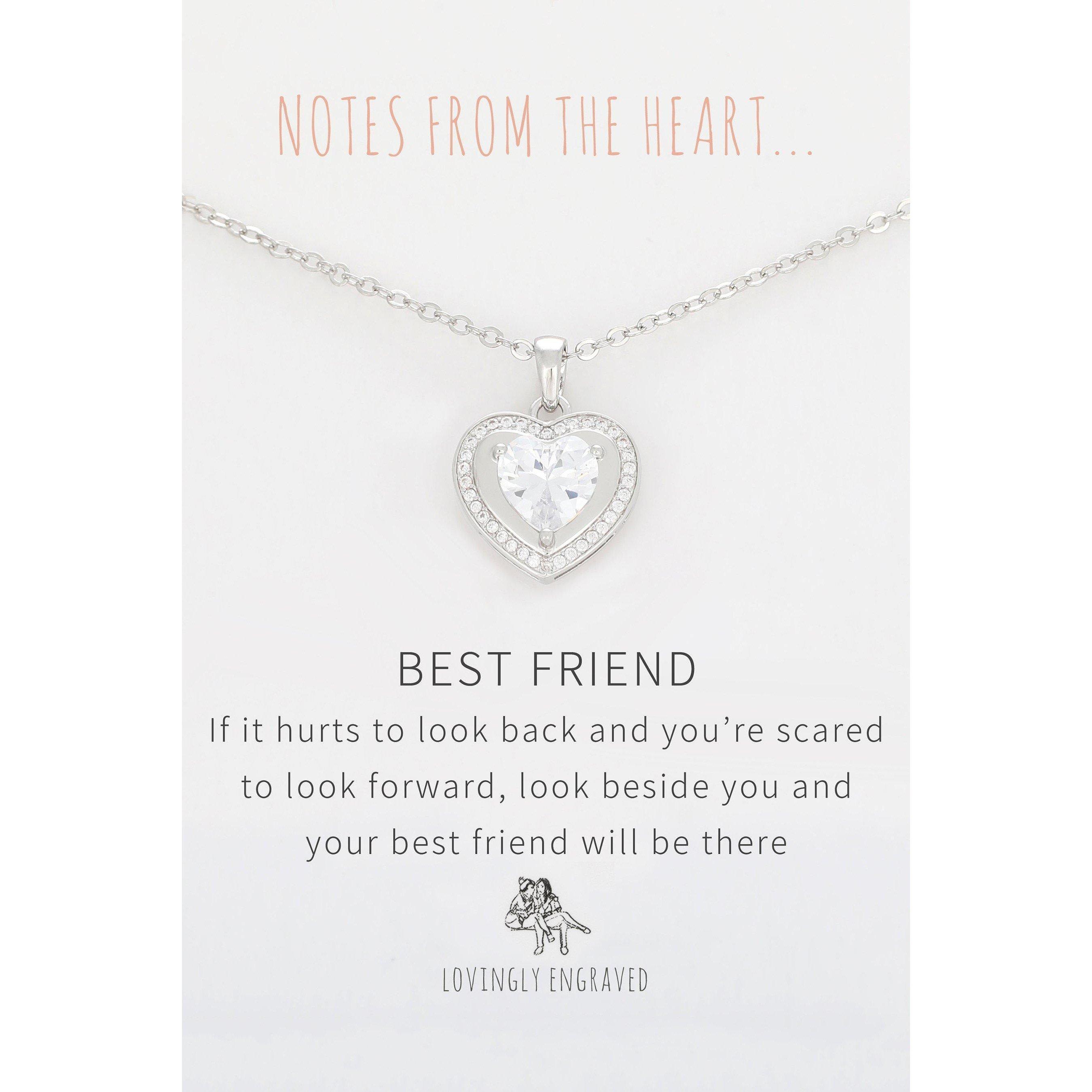 Notes From The Heart Notes From The Heart Notes From The Heart Best Friend Engraved Pendant Necklace