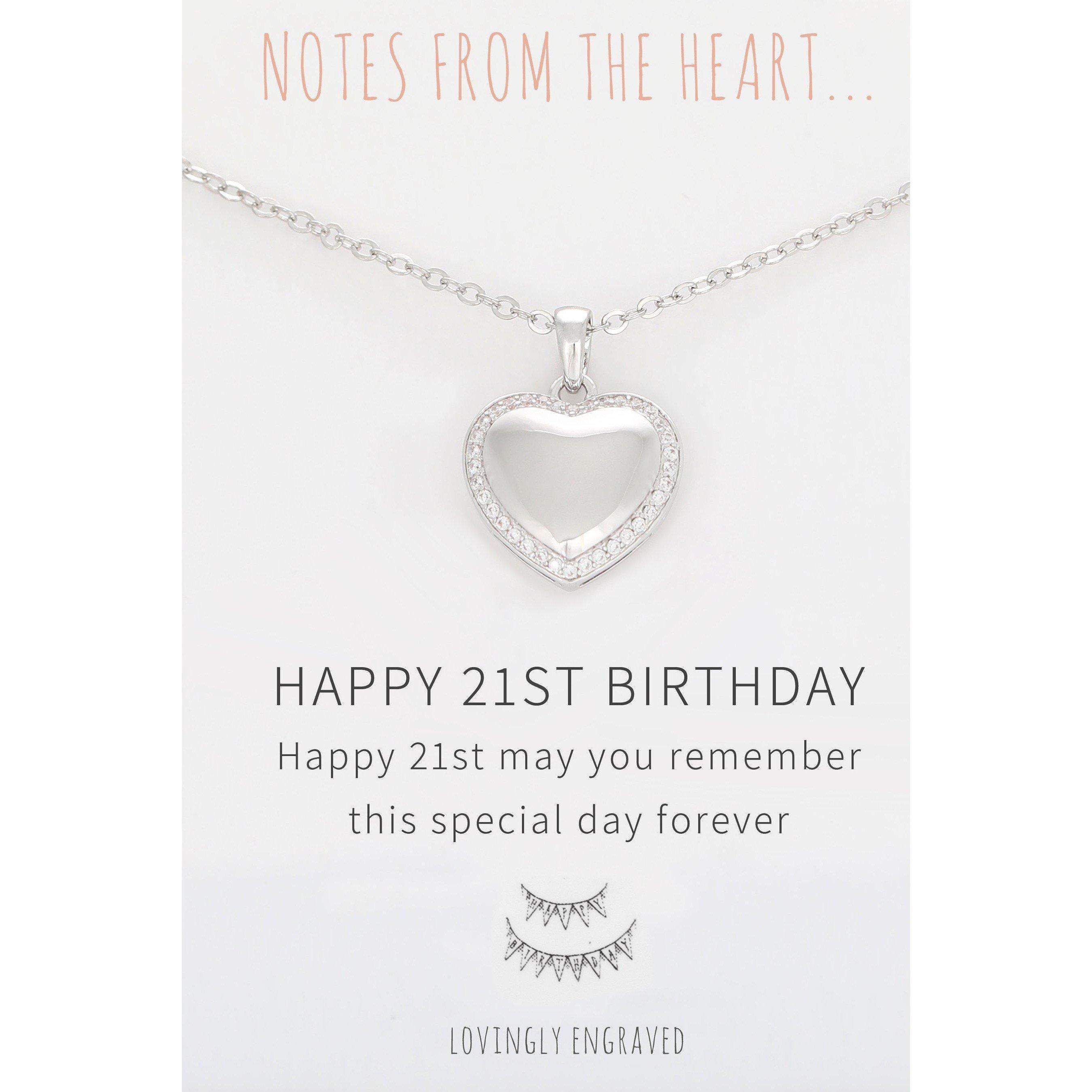 Notes From The Heart Notes From The Heart NFTH HAPPY 21ST BIRTHDAY ENGRAVD PENDANT