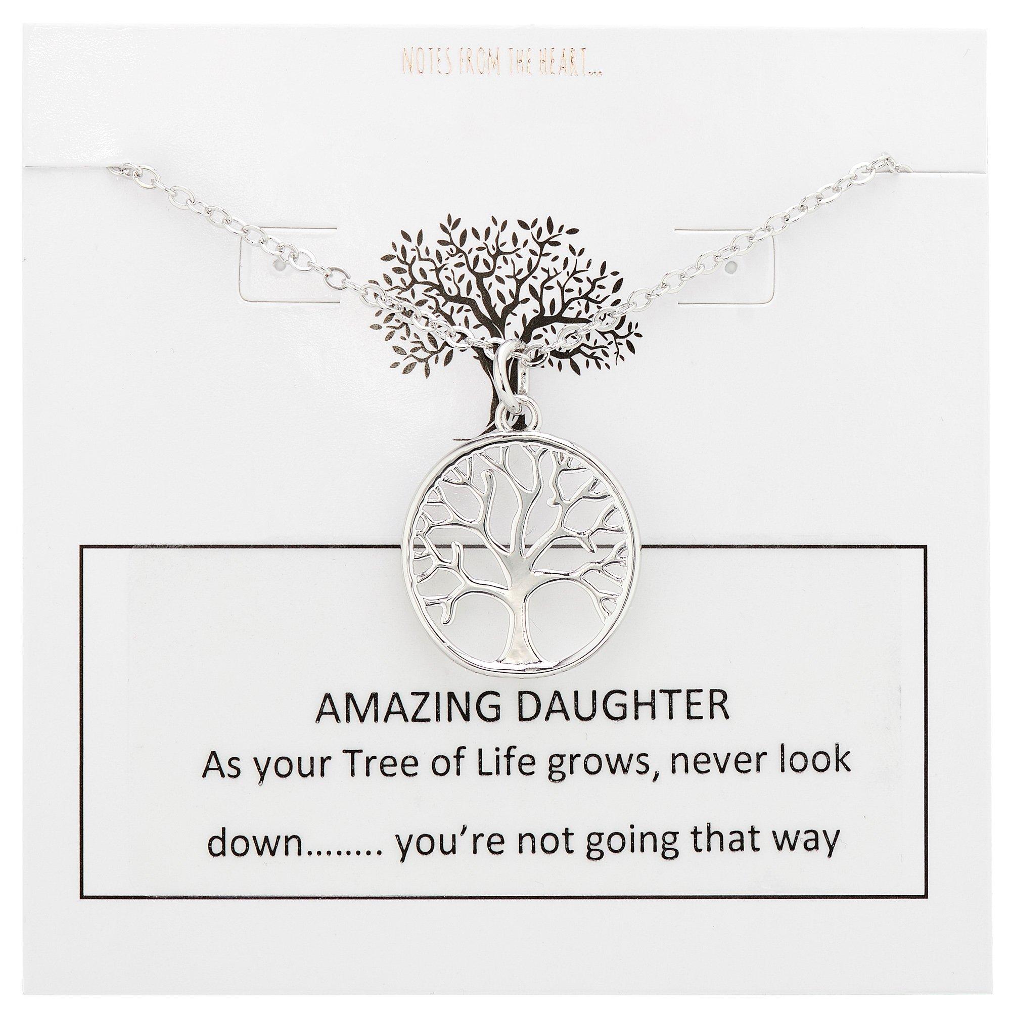 Silver - Notes From The Heart - Notes From The Heart Tree of Life Amazing Daughter Pendant Necklace - 2