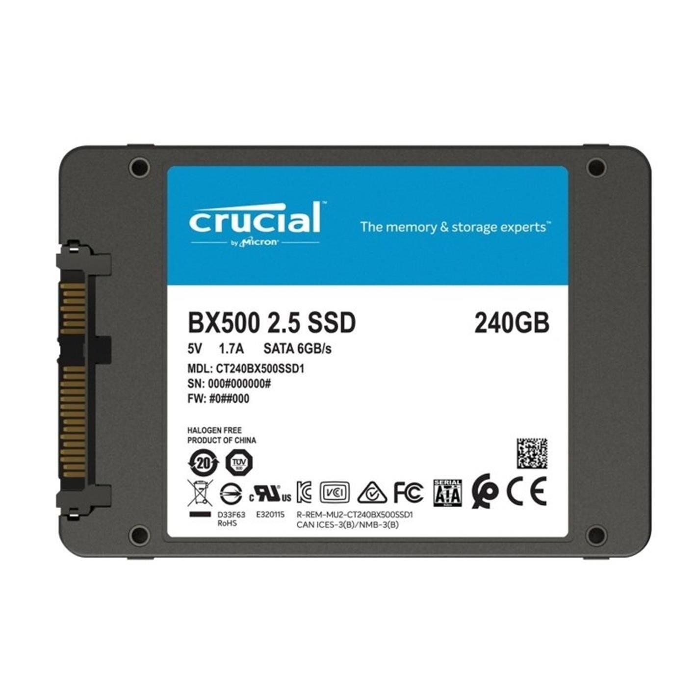 Black - Crucial Technology - BX500 240GB Internal 2.5 Inch SSD - 8