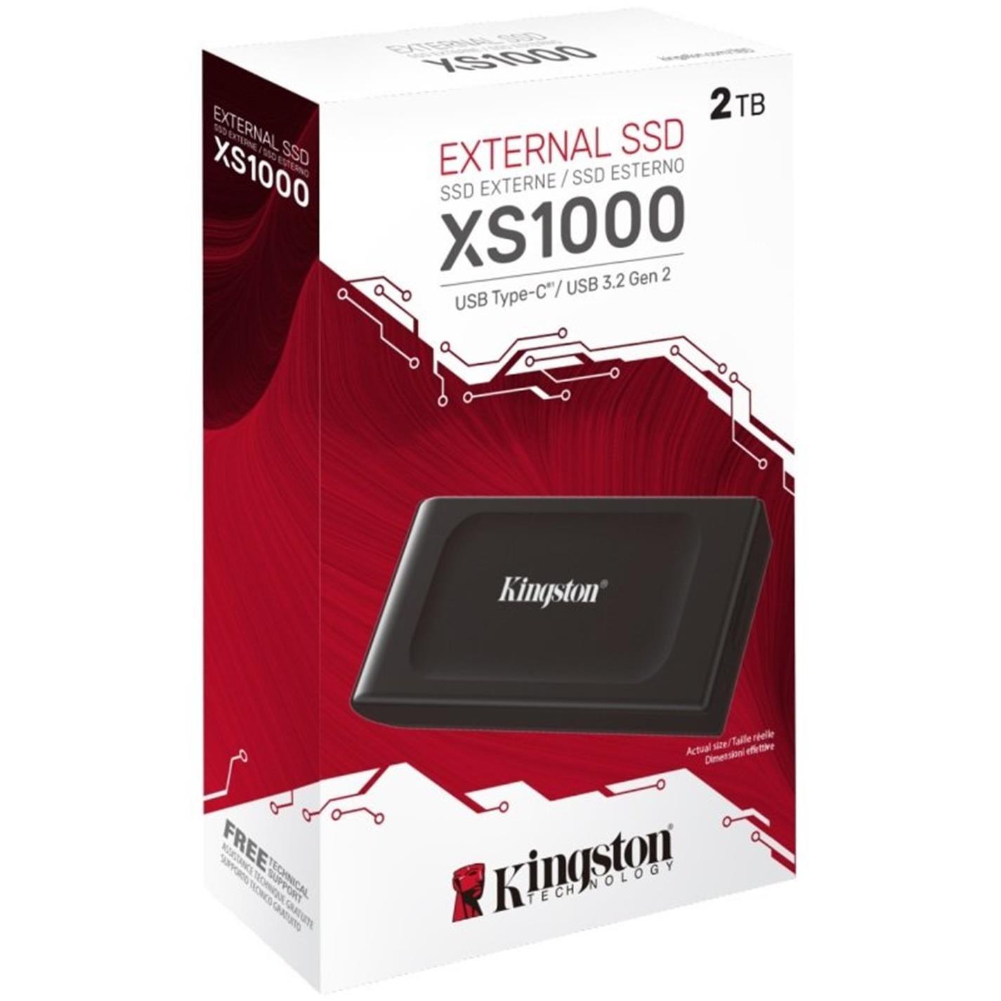 Black - Kingston Technology - XS1000 2TB USB-C External SSD - 3