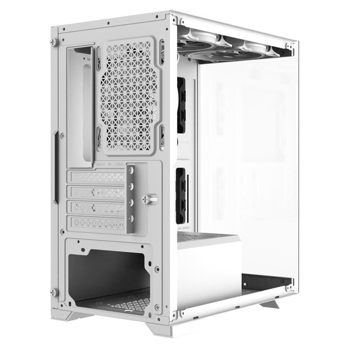 White - CiT - Range Mid Tower Micro ATX Gaming PC Case - White - 11