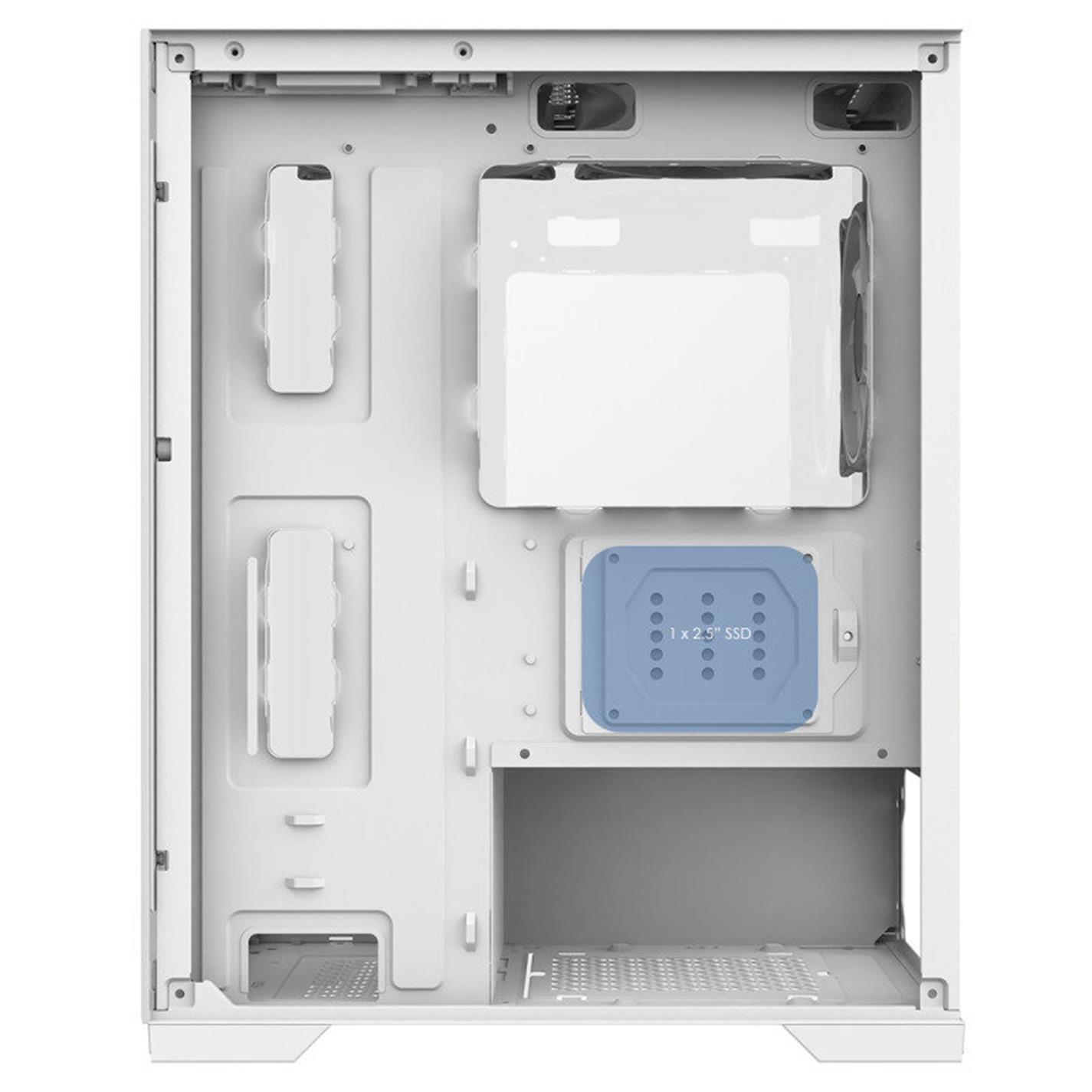 White - CiT - Range Mid Tower Micro ATX Gaming PC Case - White - 15