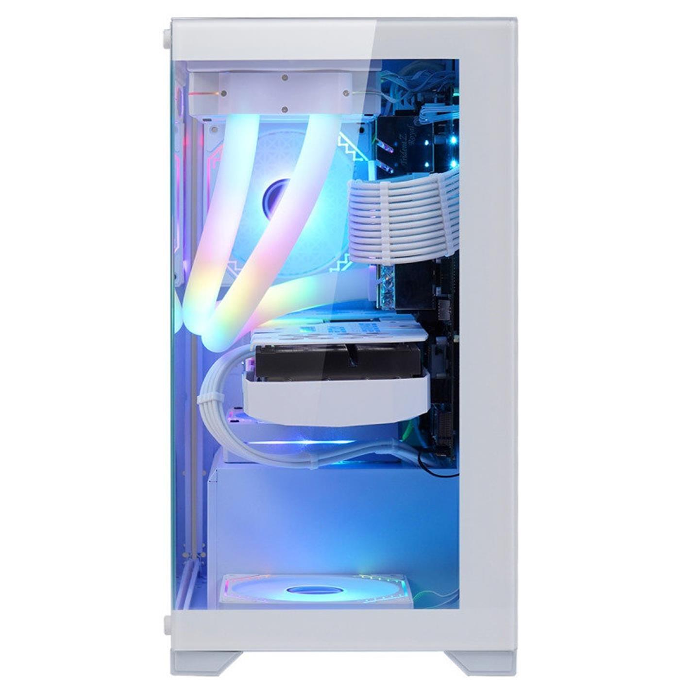 White - CiT - Range Mid Tower Micro ATX Gaming PC Case - White - 5