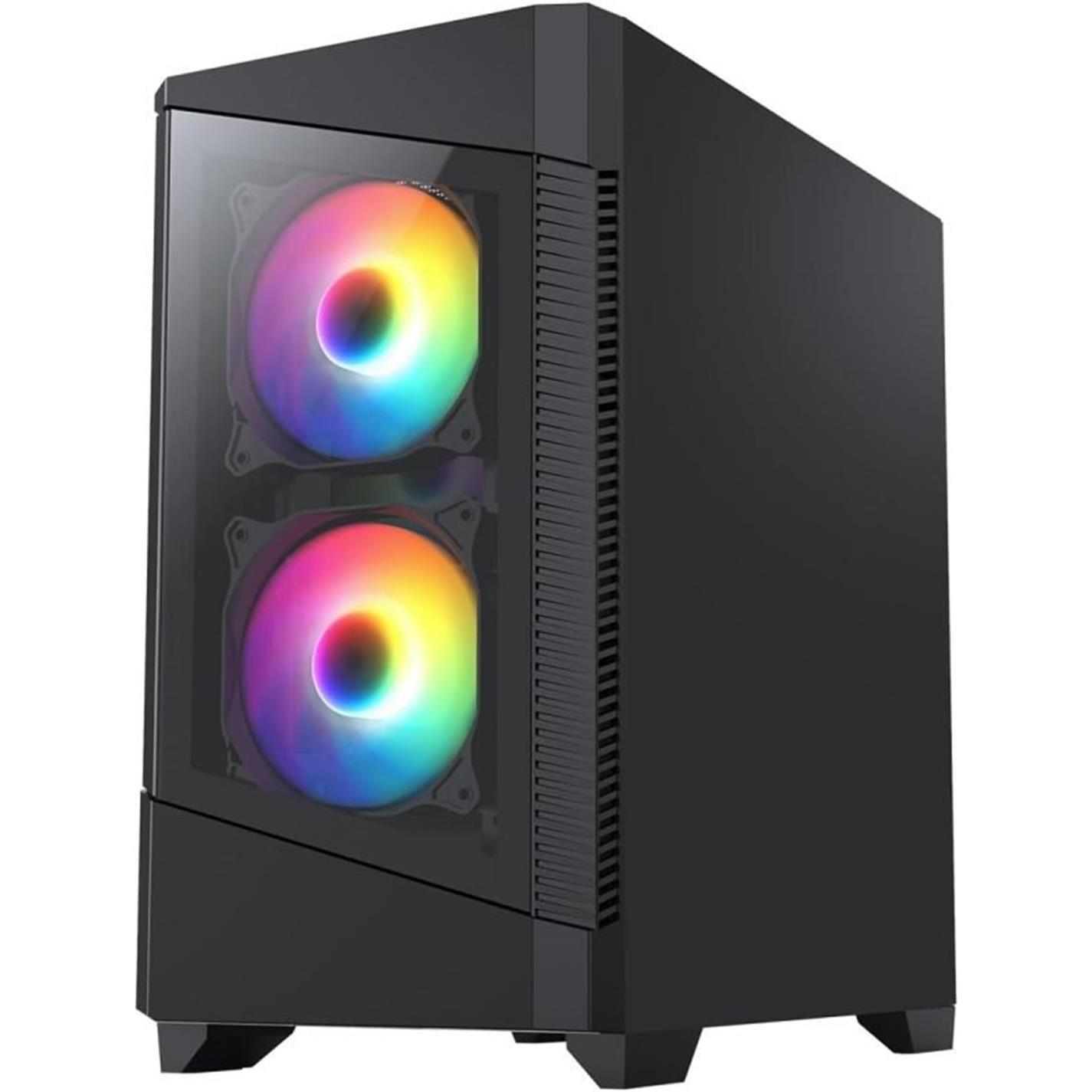 Black - CiT - Level 1 Mini Tower Micro ATX Gaming PC Case - Black - 2