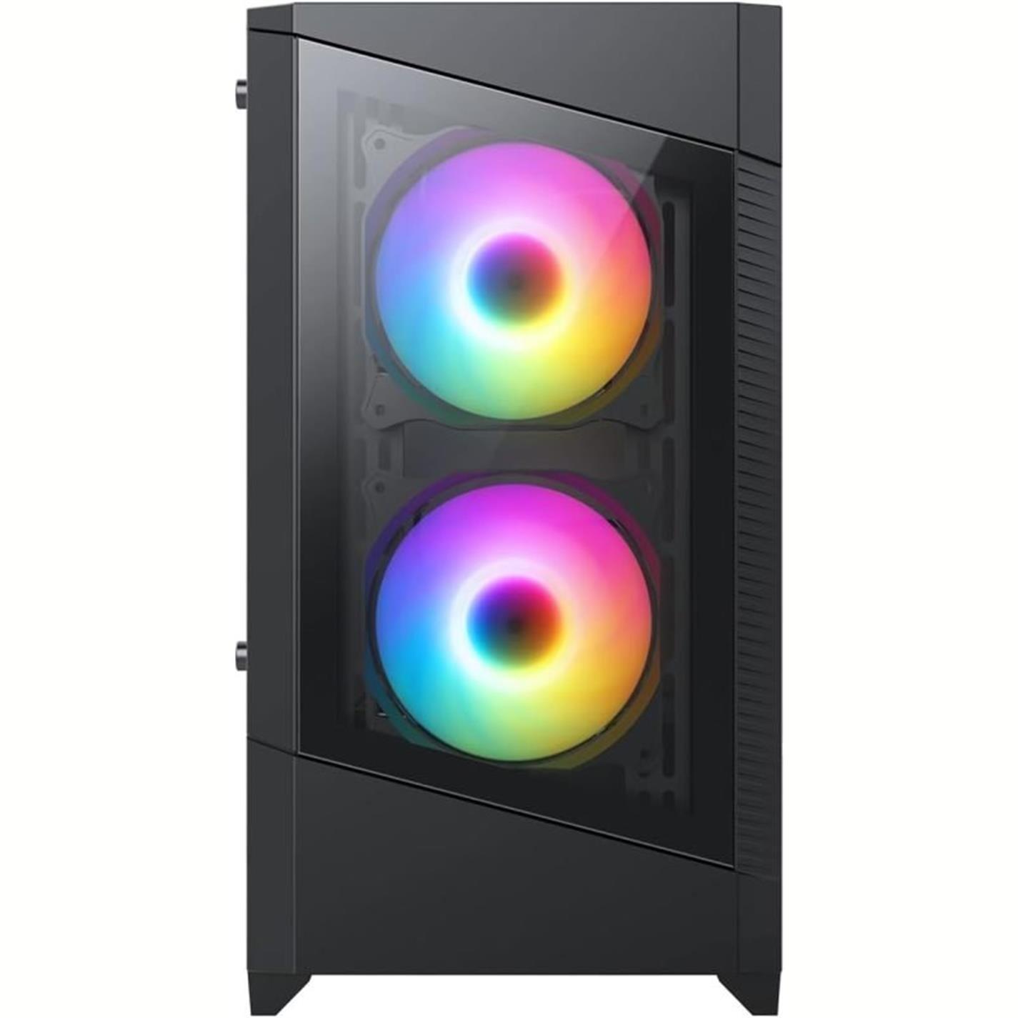 Black - CiT - Level 1 Mini Tower Micro ATX Gaming PC Case - Black - 4