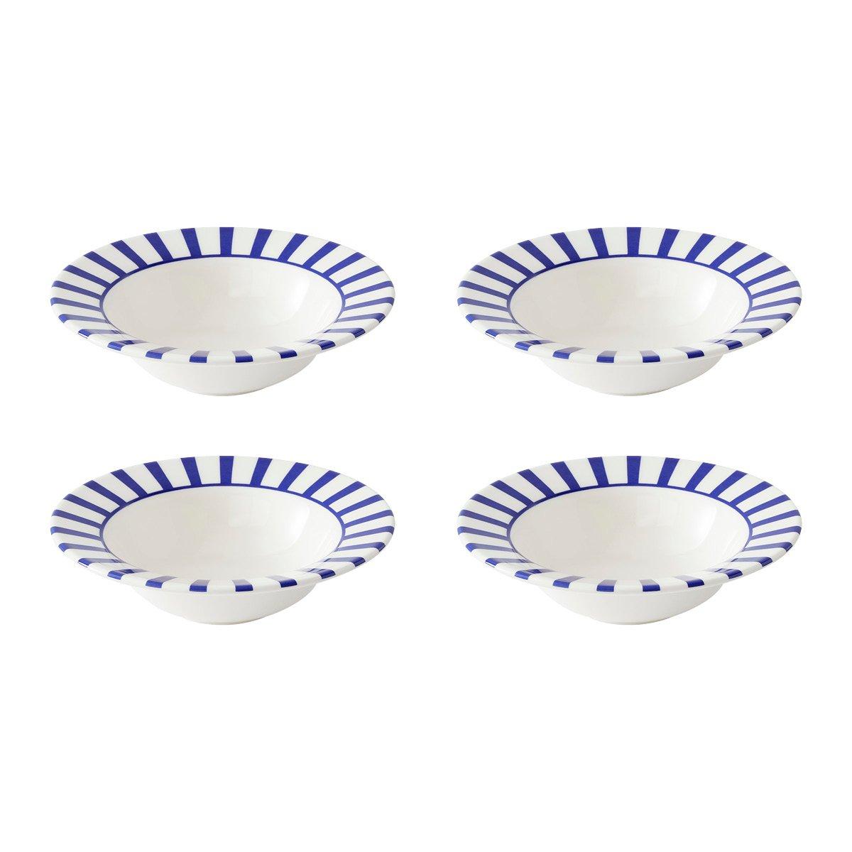 Spode  Steccato Set Of 4 Cereal Bowls - Blue White