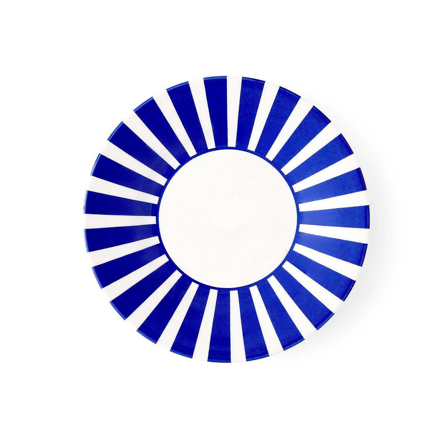 Blue White - Spode - Spode Steccato Bold Stripe Set of 4 18cm Plates - 3