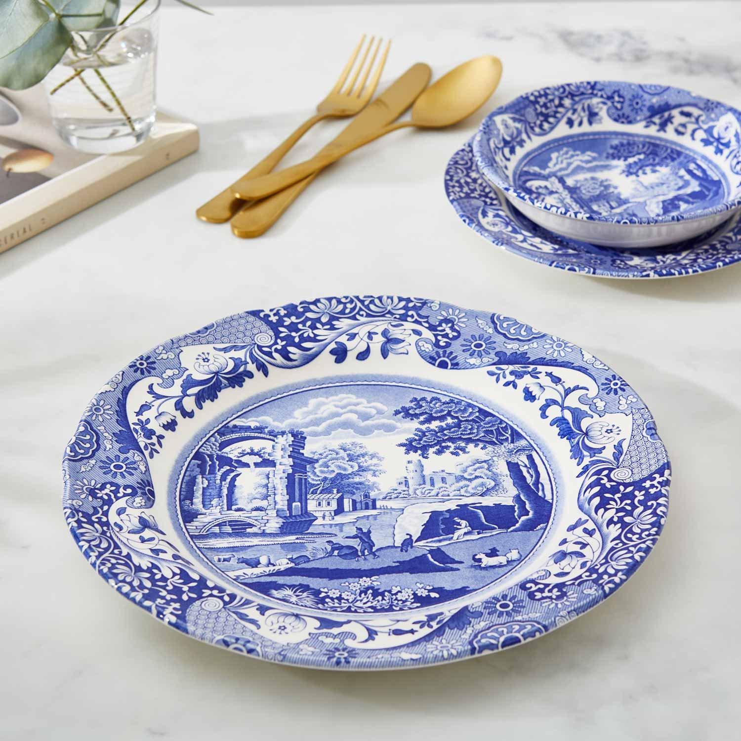 Blue - Spode - Spode Blue Italian Set of 4 Dinner Plates - 5
