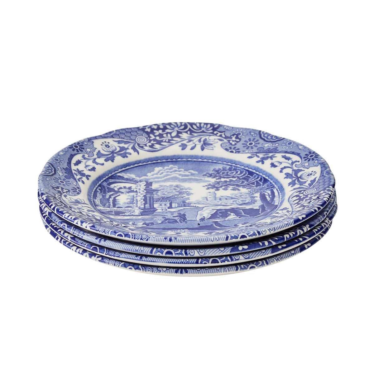 Spode  Italian Set Of 4 15Cm Plates Blue