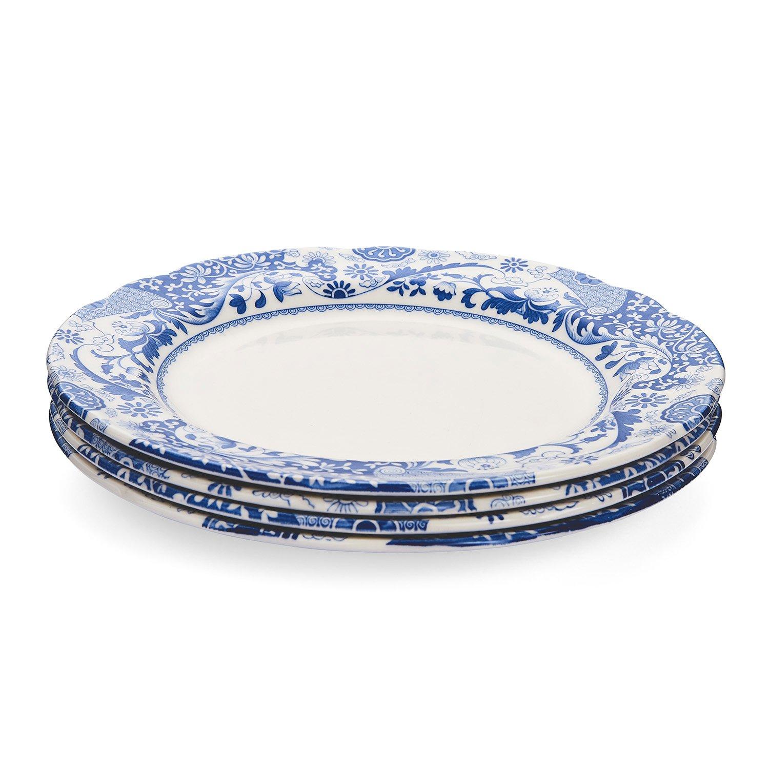 Blue - Spode - Brocato Set of 4 Dinner Plates - 1