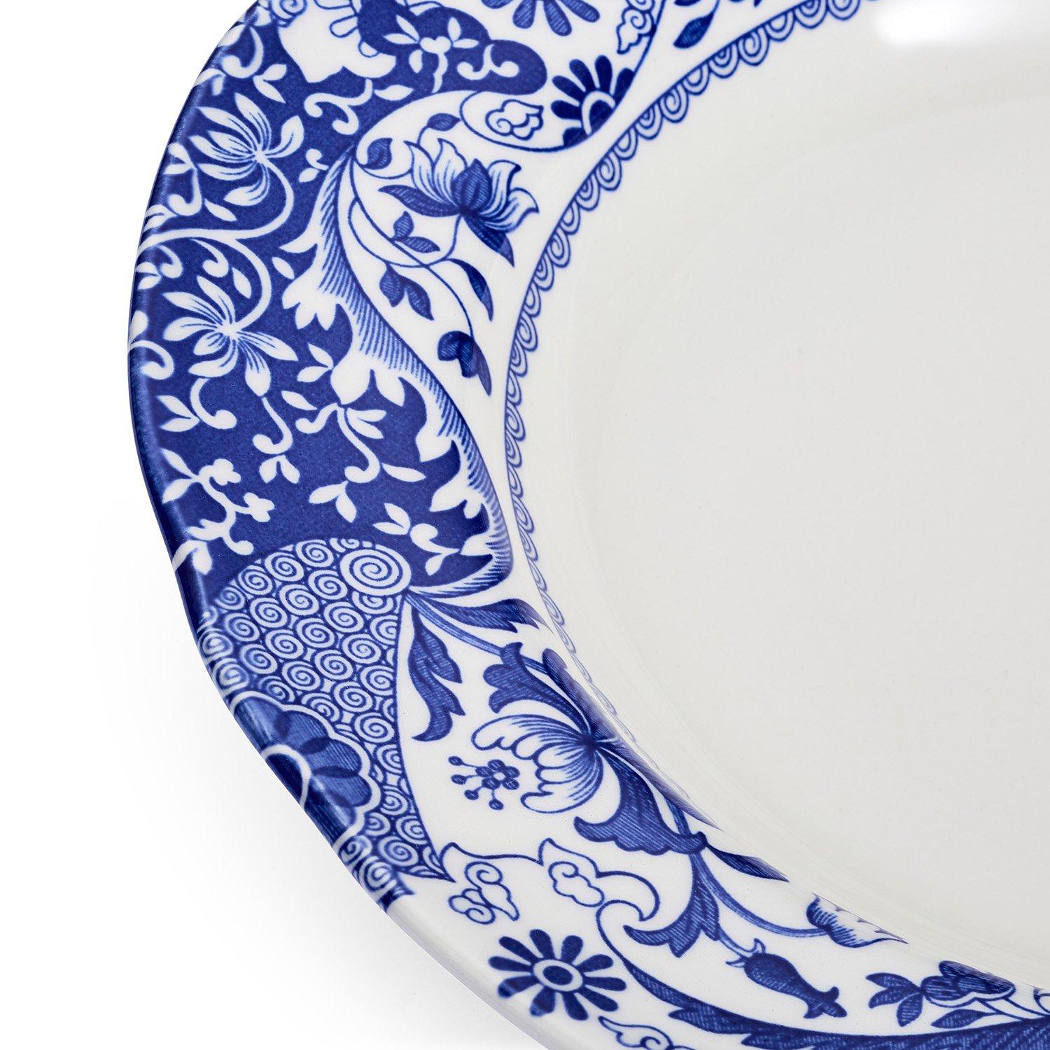 Blue - Spode - Spode Brocato Set of 4 Soup Plates - 5