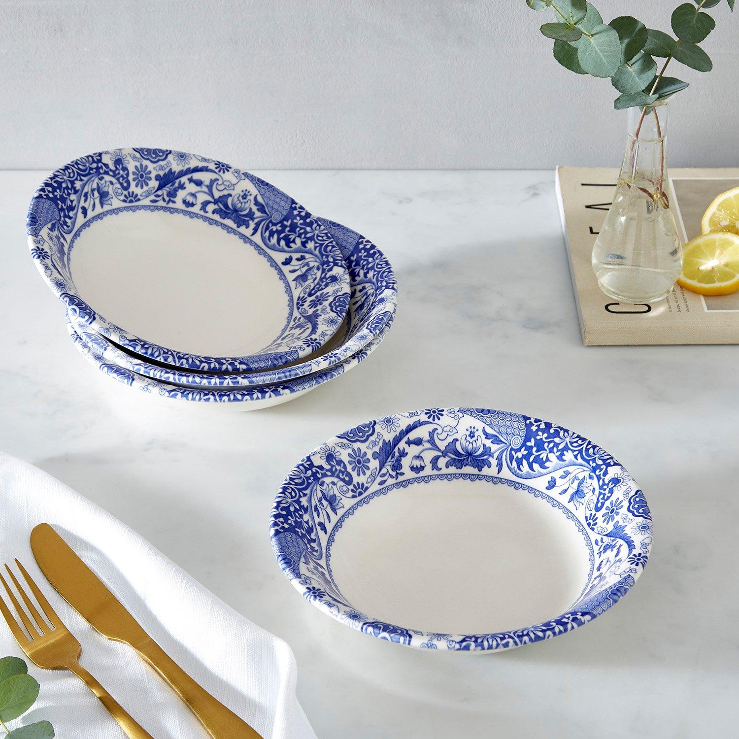 Blue - Spode - Spode Brocato Set of 4 Cereal Bowls - 7