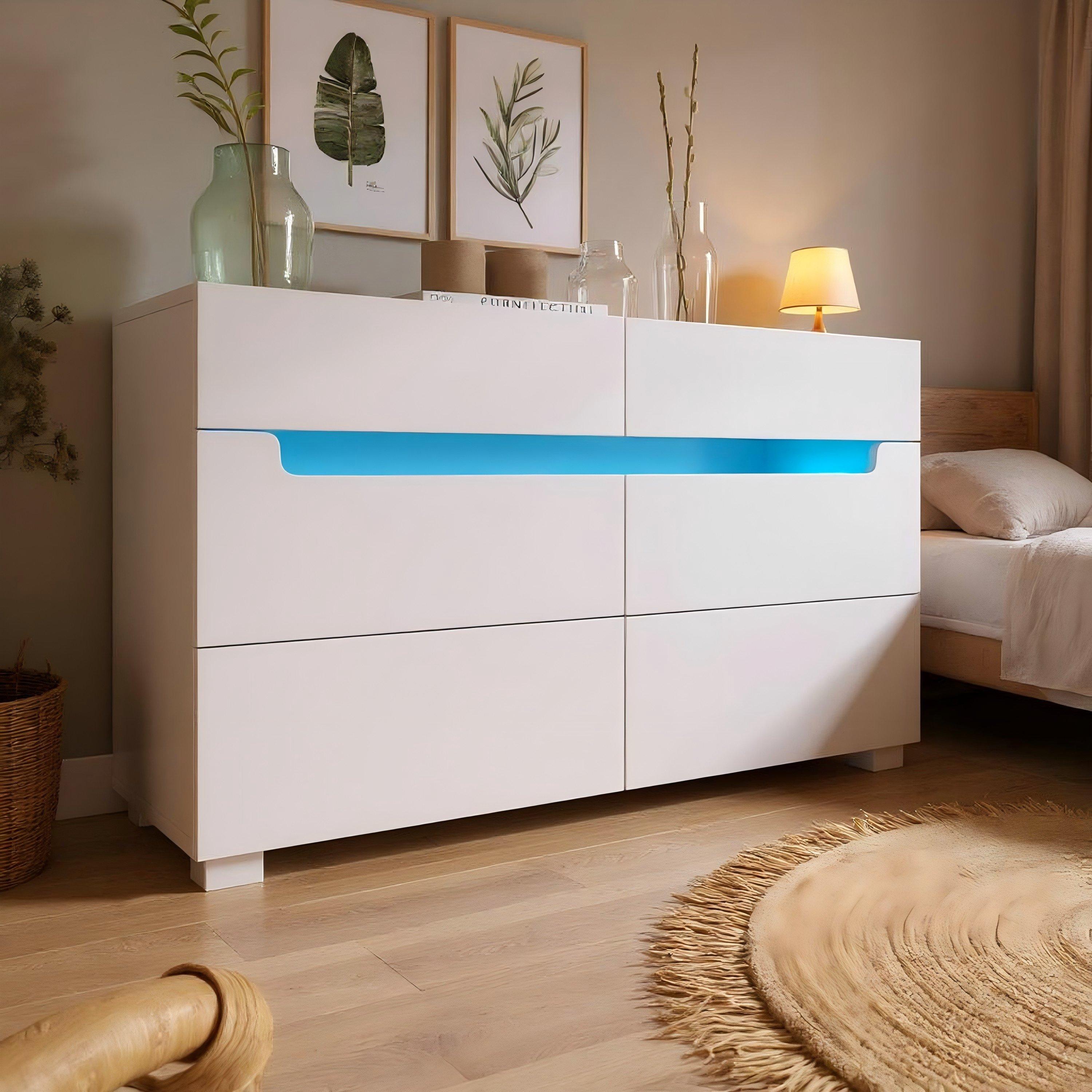White - Urban Meuble - Modern White Chest of Drawers Space-Saving Style